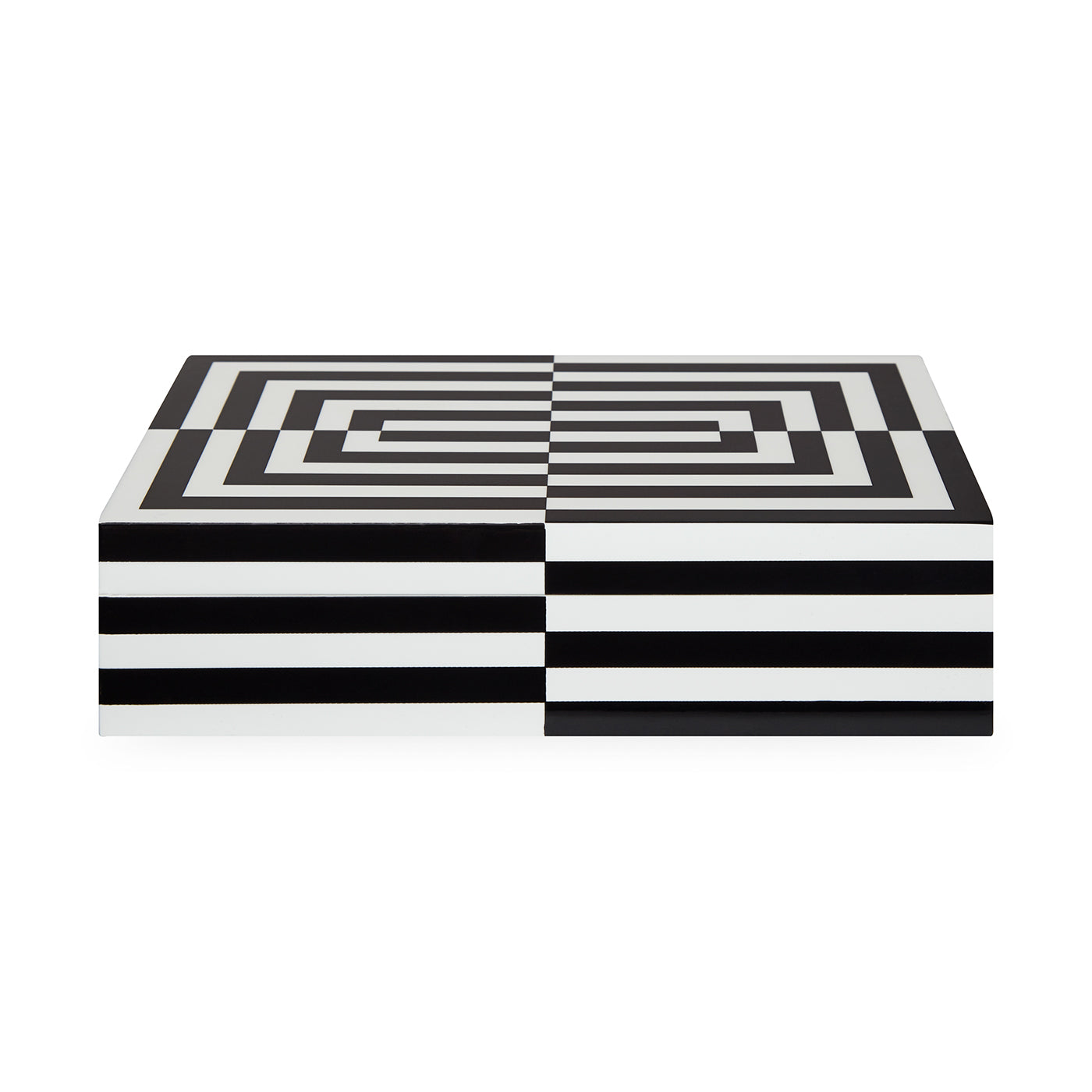Large Op Art Lacquer Box - Handmade Decorative Storage Box with Geometric Design - Perfect for Jewelry, Keepsakes & Home Decor