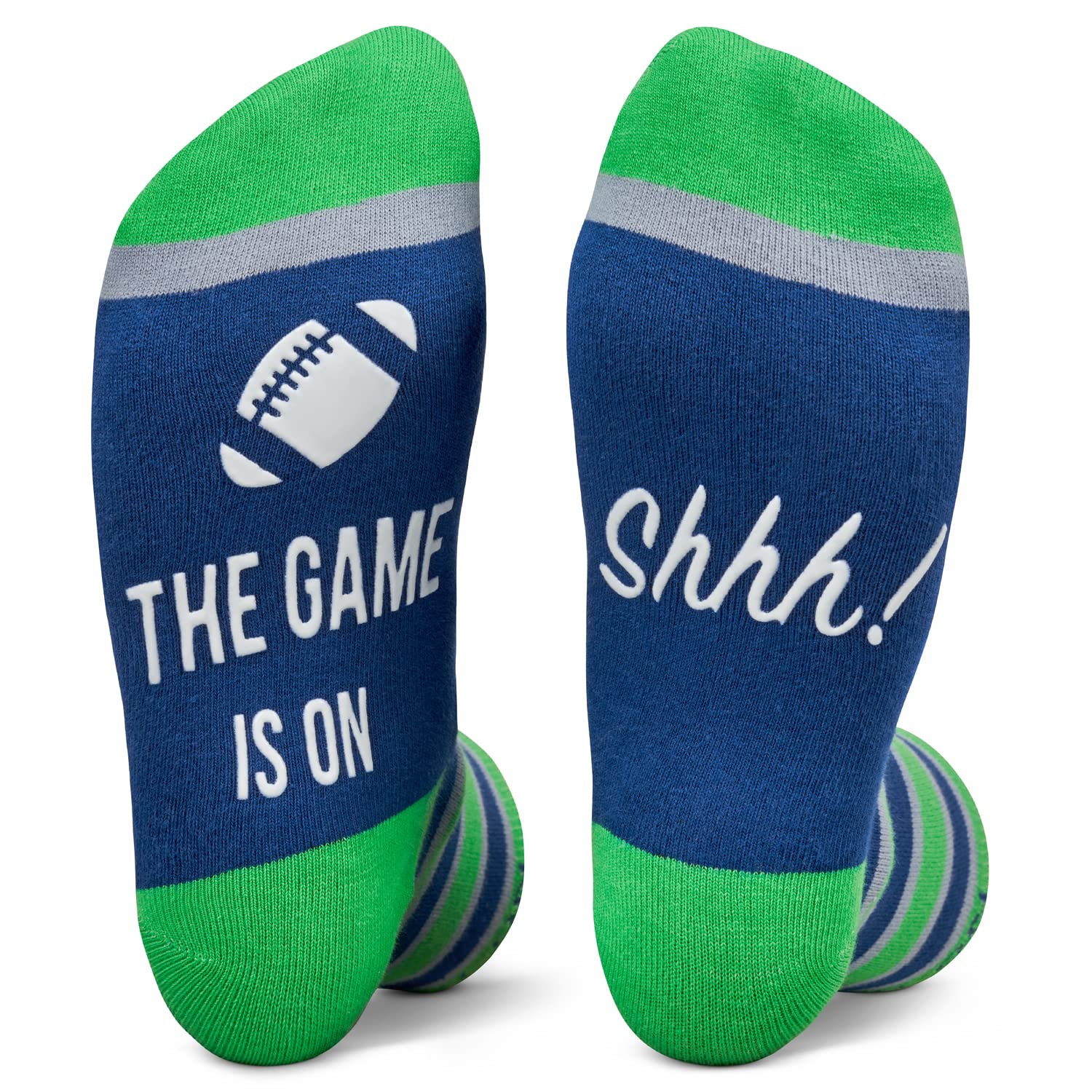 American Football Fan Lounge Socks - Comfortable NFL Team Socks for Men & Women - Perfect Birthday & Christmas Gift for Football Lovers - 'Shhh! The Game Is On' - Great for Watching Games, Relaxing at Home & Sports Fan Gifts