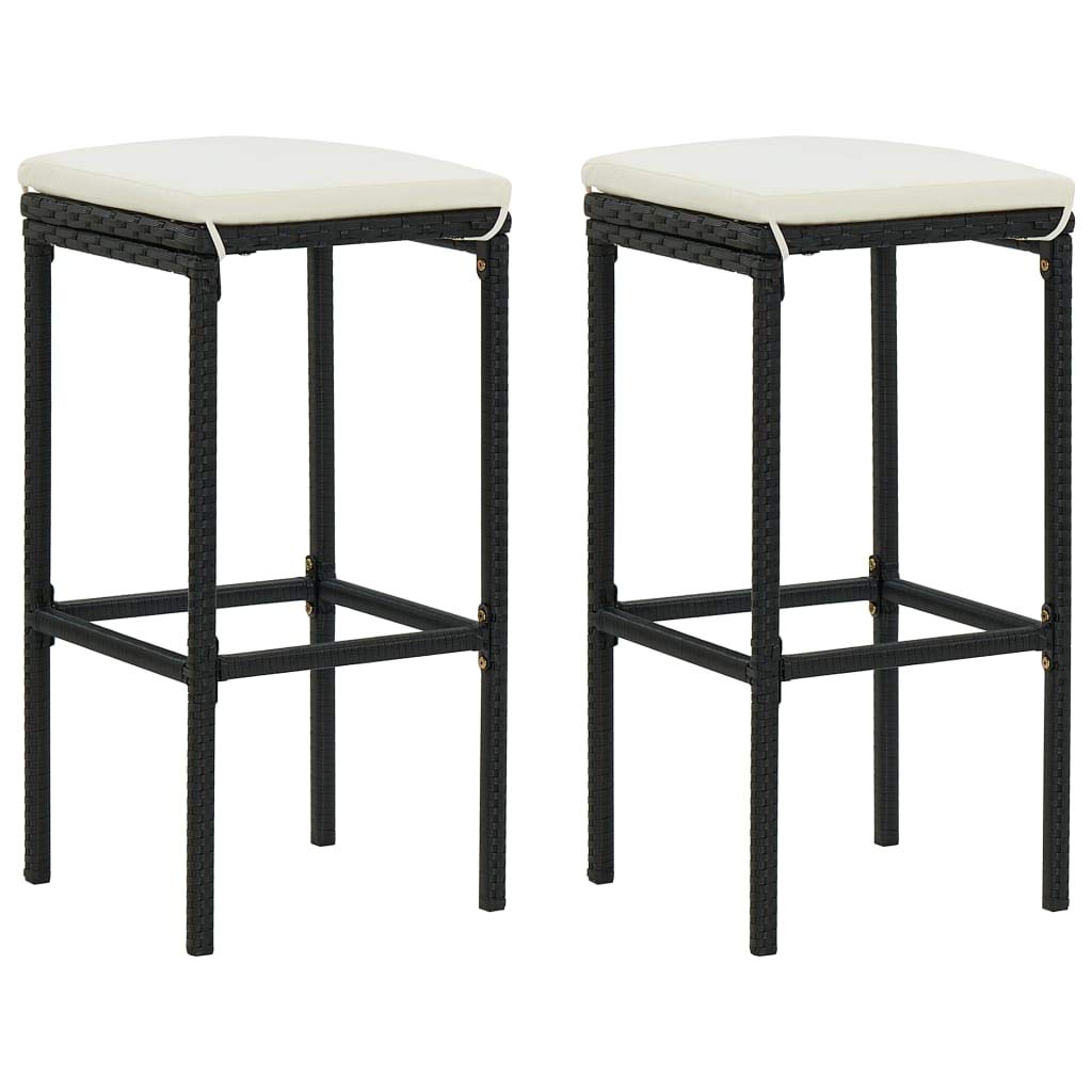 vidaXL 2/3/4/6 Pack Bar Stools with Cushions - Wicker Rattan Counter Height Stools for Kitchen Island, Breakfast Bar & Outdoor Patio - Multiple Color Options