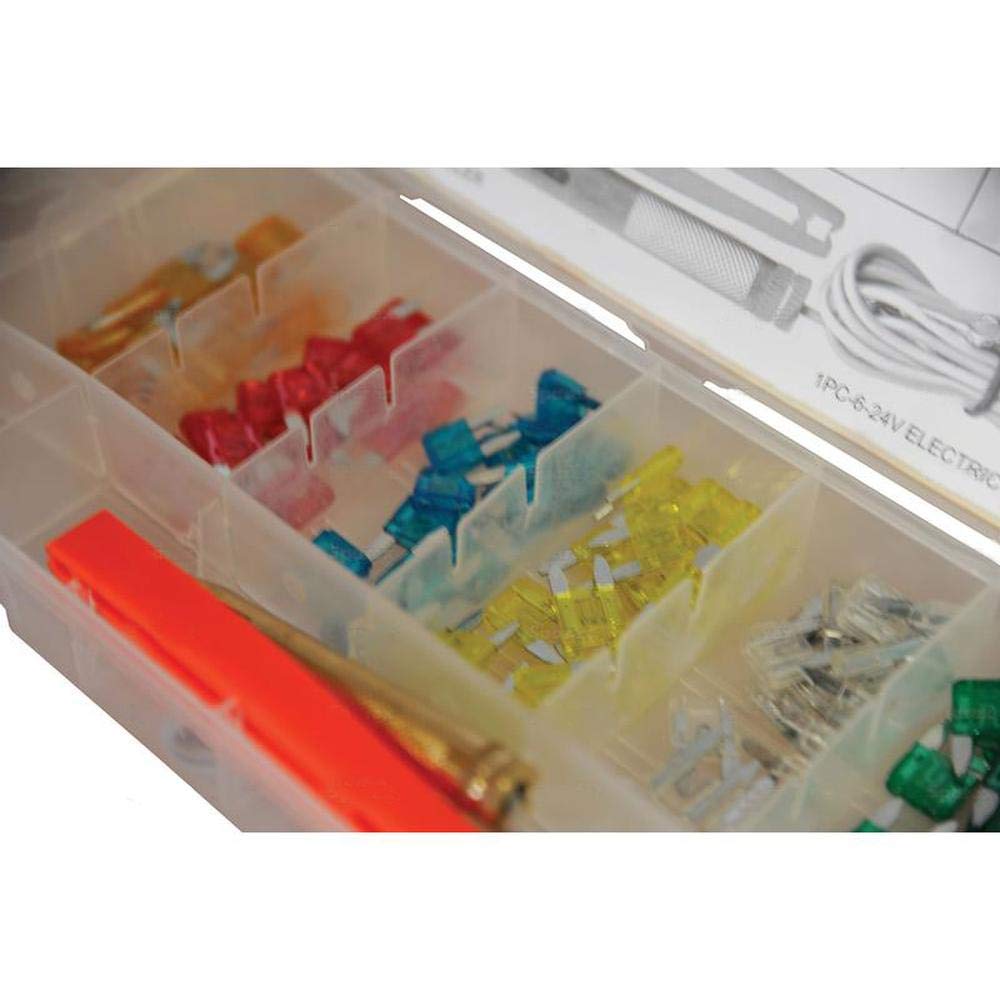RAParts S.29901 Mini Blade Fuse & Tool Kit (90 Pieces) - Automotive Fuse Assortment for Car, Truck, RV Electrical Repairs - Compact Display Box for Easy Organization