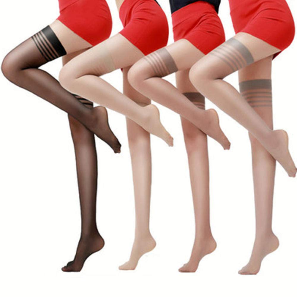 Sexy Women's Silk Stockings - 4 Pairs of Elegant Thigh High Socks for Ladies, Comfortable & Breathable Hosiery for Date Night, Cosplay, and Special Occasions