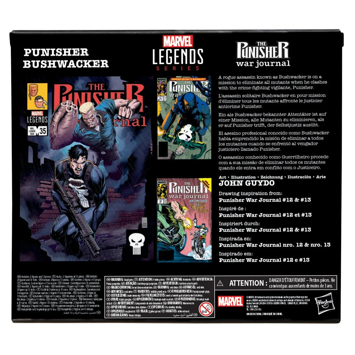 Marvel Legends Series The Punisher & Bushwacker Action Figures - War Journal Edition | Collectible Superhero Toys for Display & Comic Book Scenes