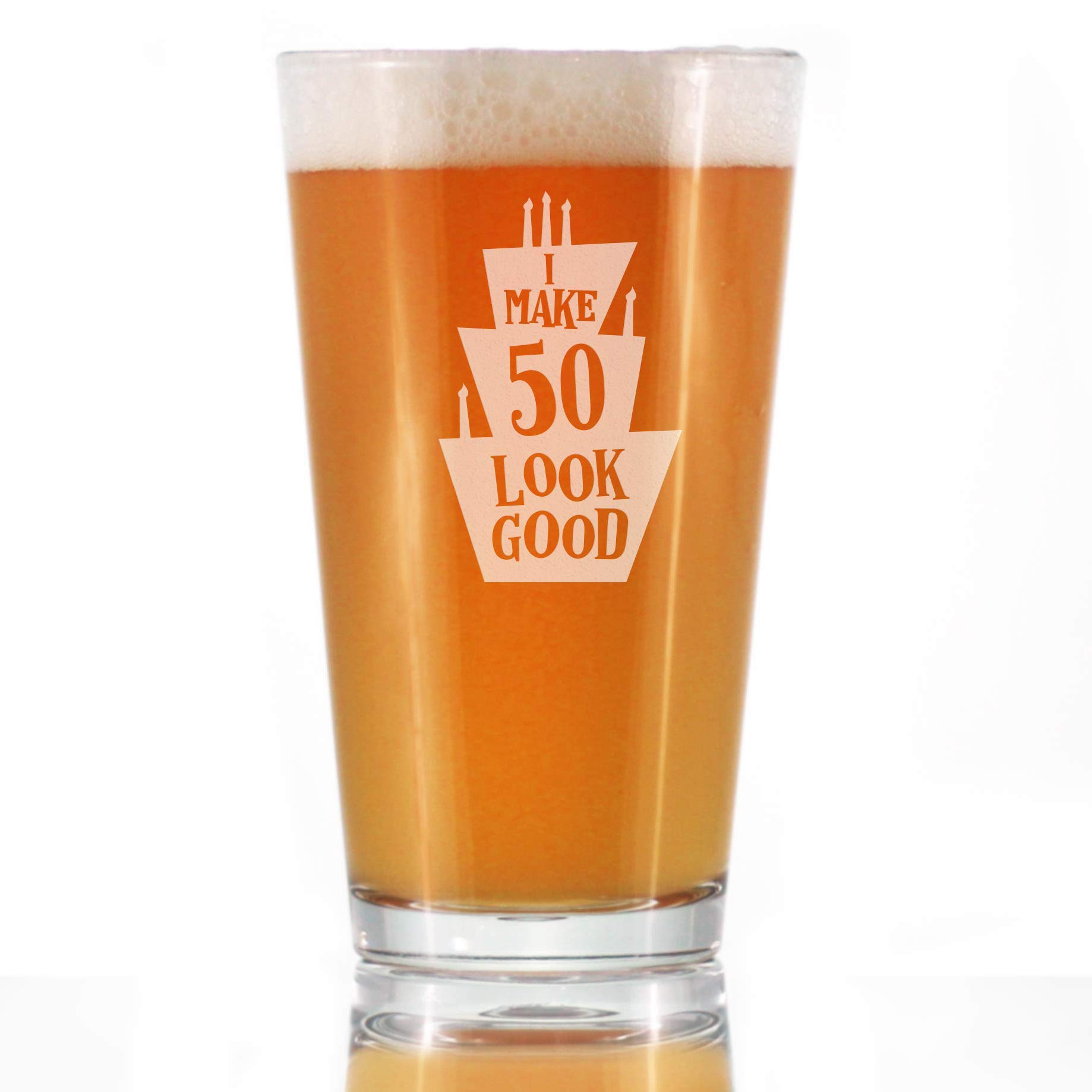 Funny 50th Birthday Gift - 16 oz Pint Glass for Beer - Perfect for Men & Women Turning 50 - Great for Birthday Parties & Celebrations - Cheers to 50 Years!