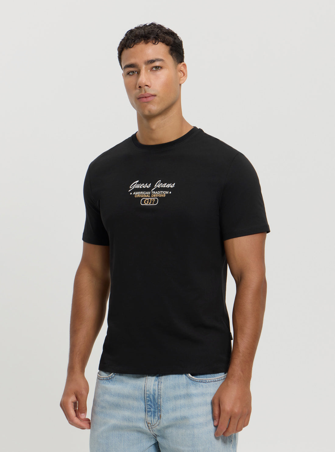 Guess Women's Black Slim Fit Script Logo T-Shirt - Casual Cotton Tee for Everyday Wear & Street Style Outfits