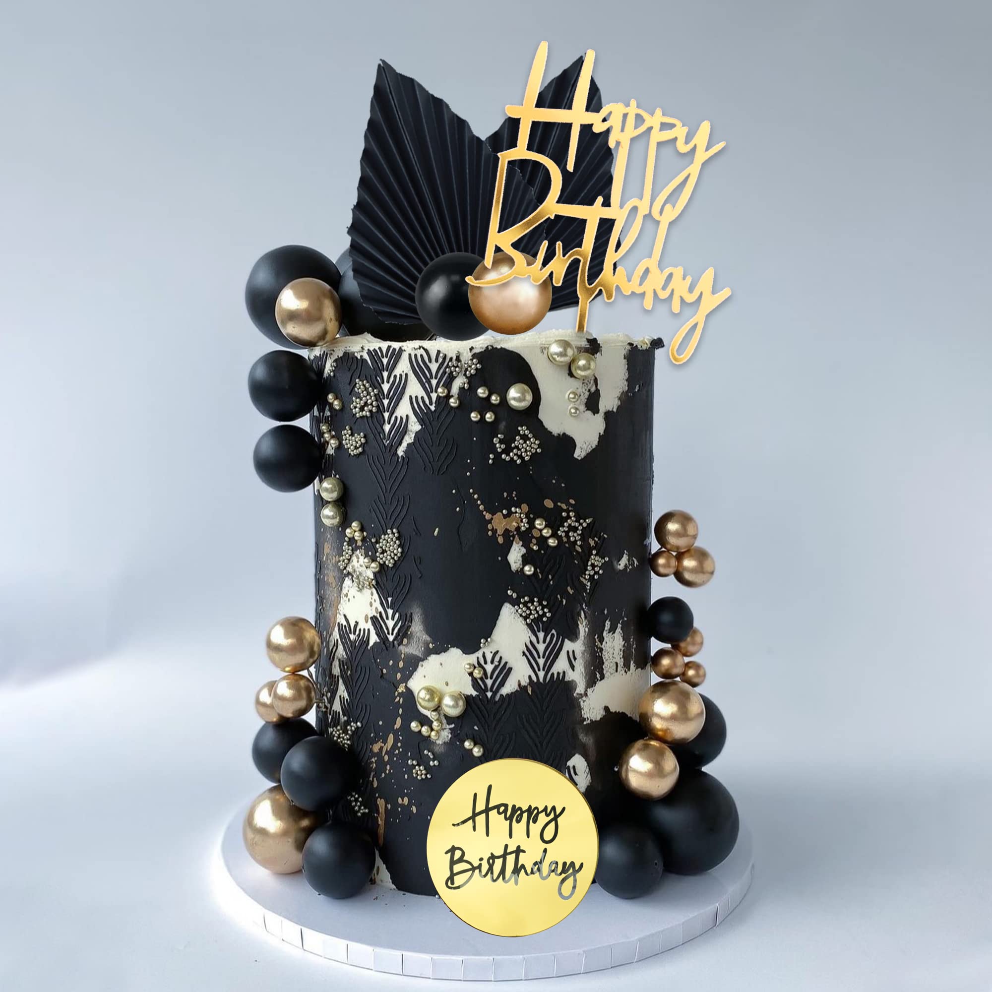 25 PCS Acrylic Happy Birthday Cake Topper Set with Numbers 0-9, Crown & Ball Shaped Cake Decorations for Kids & Adults - Perfect for Birthday Parties, Baby Showers & Anniversary Celebrations (Style 2)
