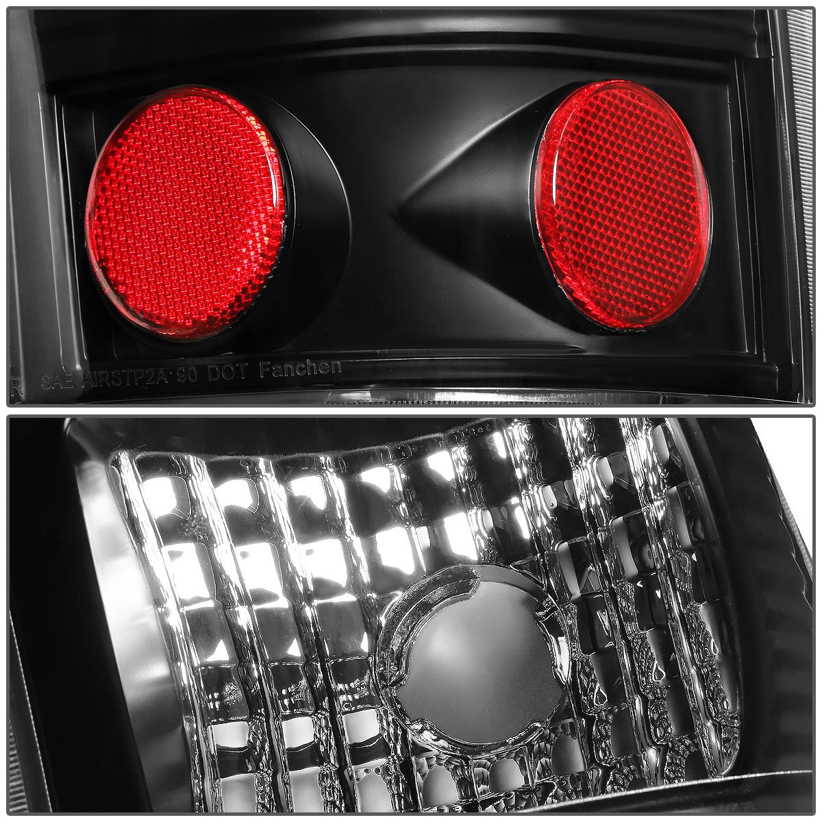 Auto Dynasty LED Tail Lights for 1999-2003 Chevy Silverado & GMC Sierra 1500/2500HD/3500HD - Black Housing Clear Lens Brake & Reverse Lamps (Pair) - Upgrade Your Truck's Style & Safety for Night Driving & Towing