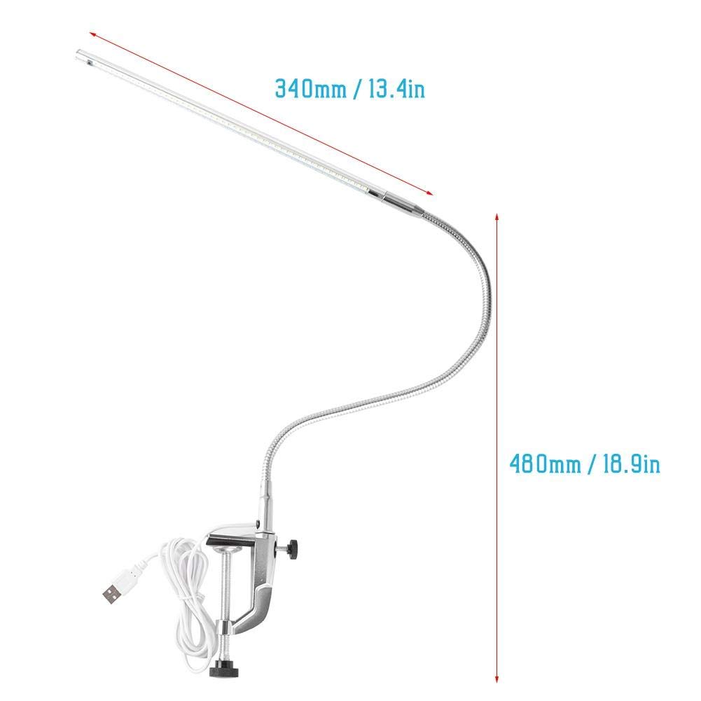 USB LED Desk Lamp with Clamp - Adjustable Brightness for Manicure, Reading, Tattoo, Crafting & Office Work | Dimmable Task Lighting for Home & Salon Use