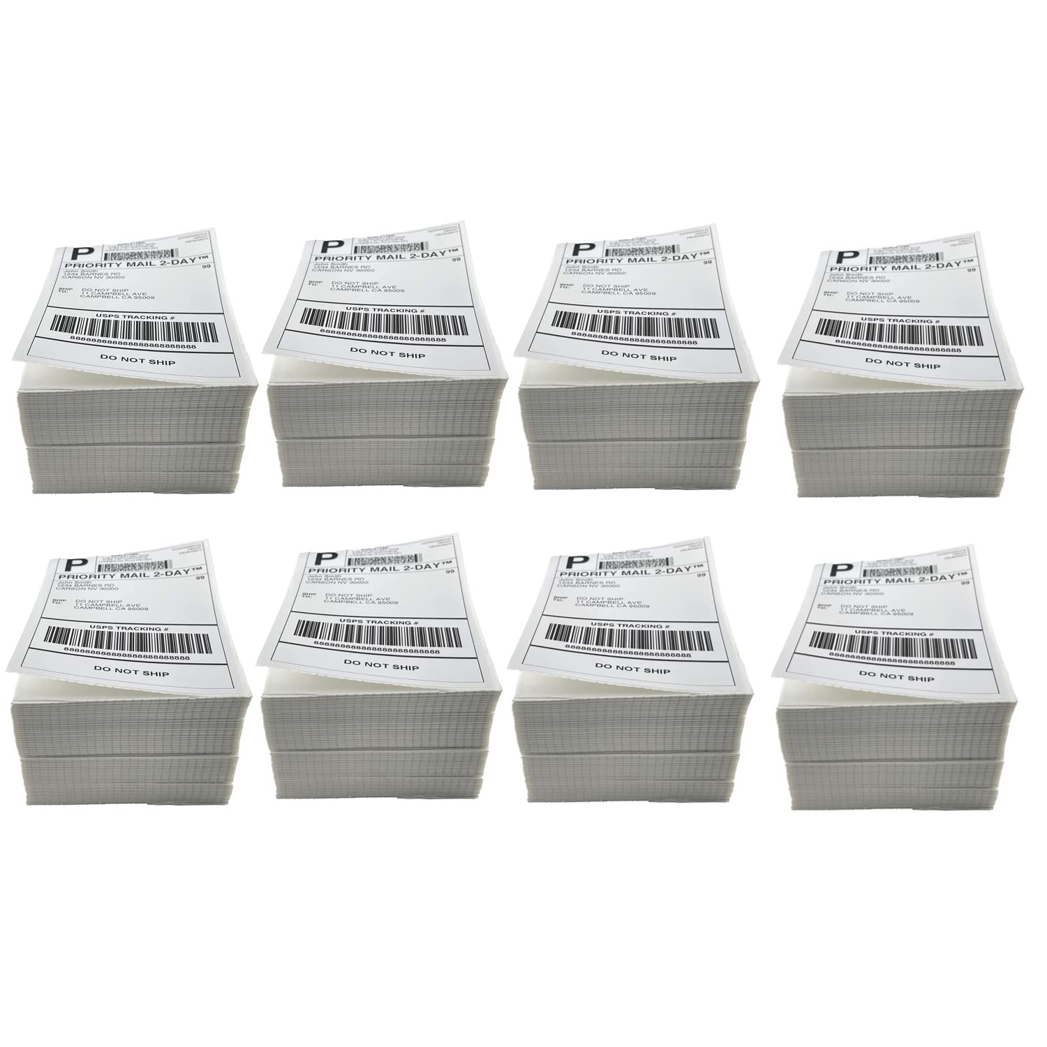4x6 4000 Fanfold Direct Thermal Shipping Address Labels - Perforated for Easy Separation, Compatible with Rollo & Zebra Printers - Ideal for E-commerce, Logistics & Small Business Shipping Needs