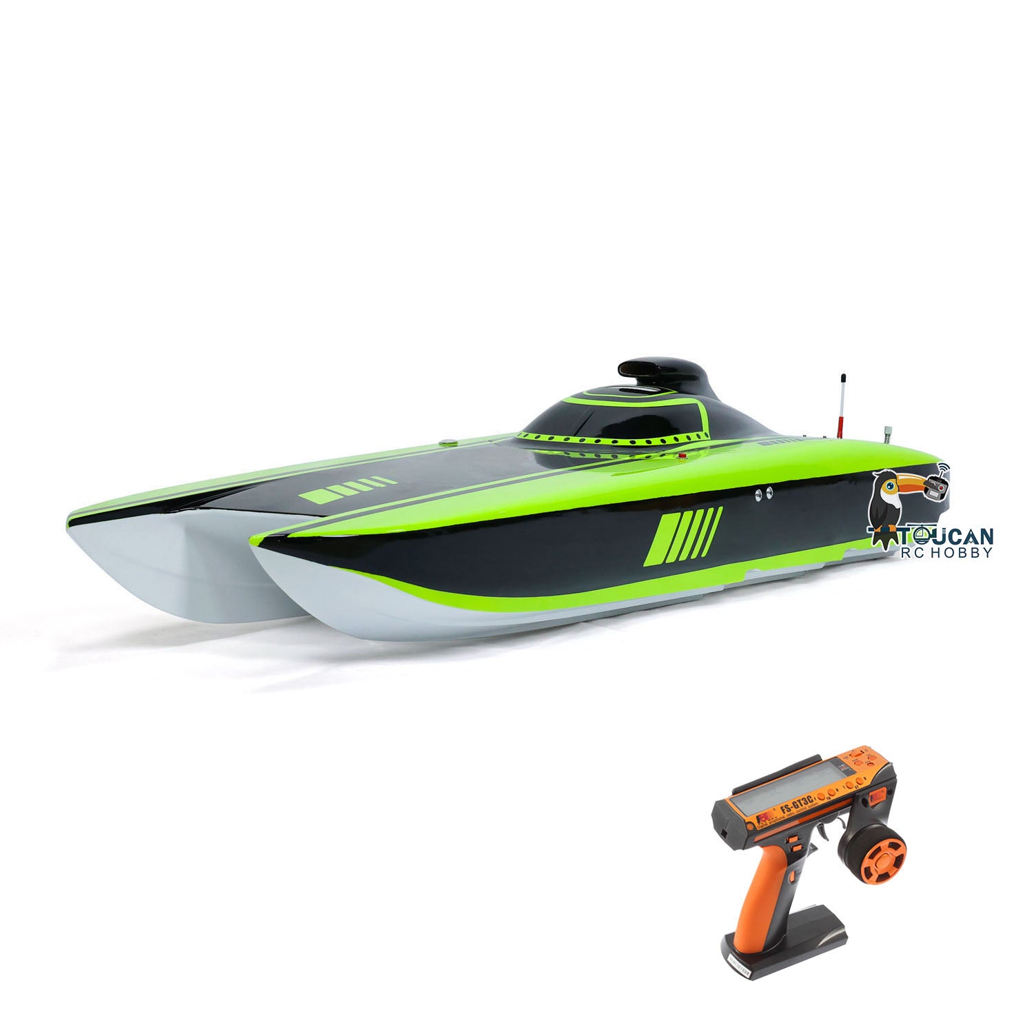 **30CC Gas-Powered RC Racing Boat - High Speed Fiber Glass DIY Model with Servo Controller (1300x360x220mm, 65-70km/h) - Perfect for Lakes, Ponds & Competitive RC Boat Racing**