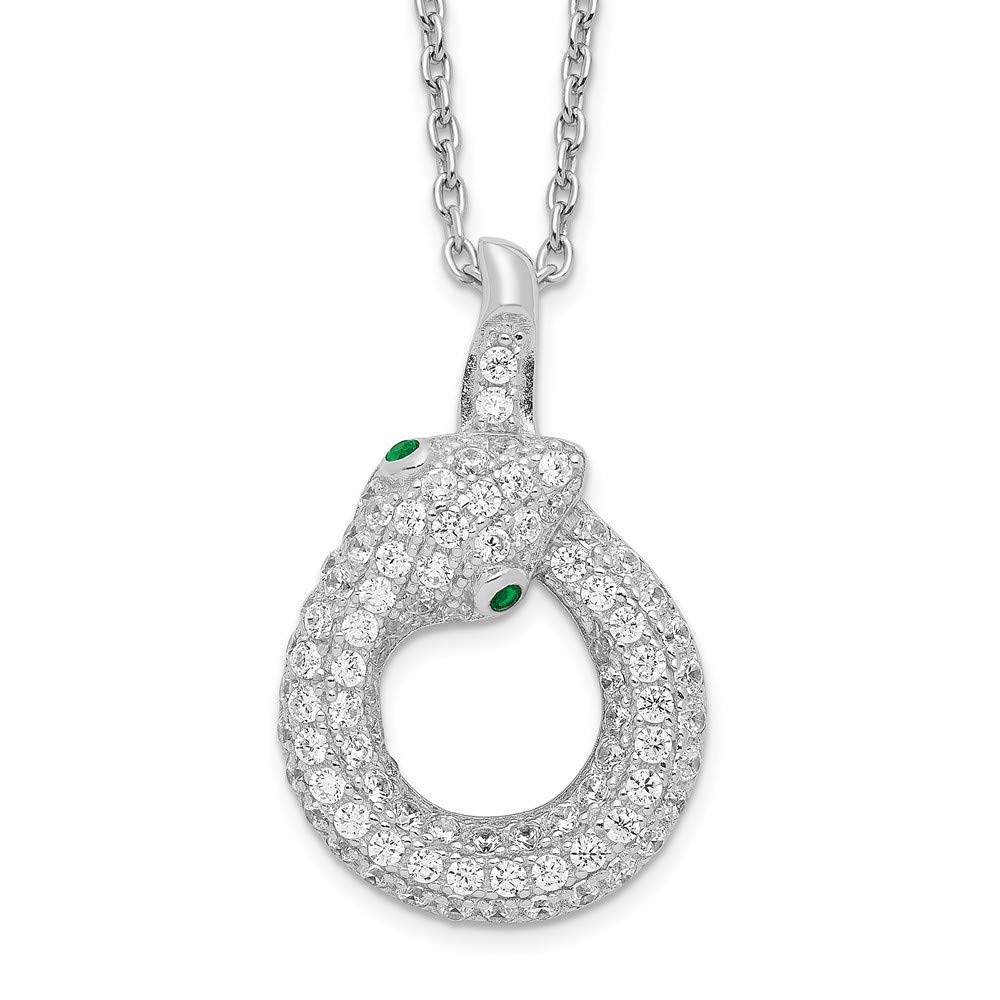 925 Sterling Silver & Cubic Zirconia Snake Necklace for Women - Elegant Embers Design Fine Jewelry Gift for Her (18 Inch) | Perfect for Date Night, Anniversary & Special Occasions