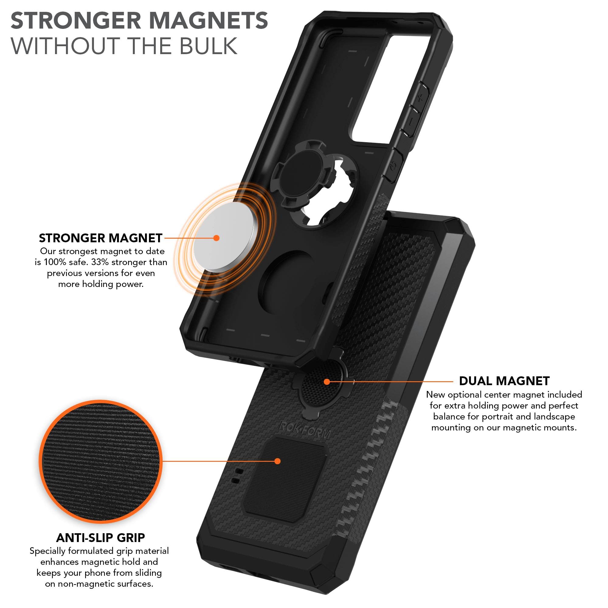 Rokform Galaxy S21 Ultra 5G 防摔手机壳 + Pro系列自行车支架 - 适用于骑行、户外探险和日常防护