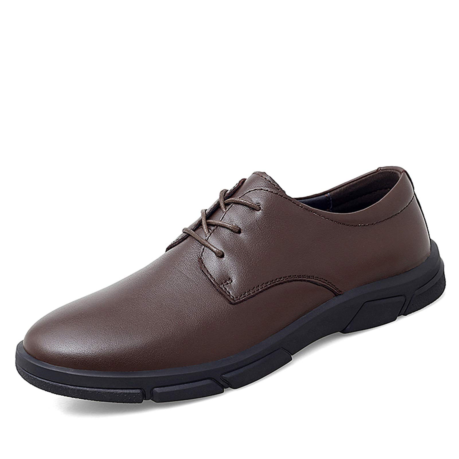 Men's Leather Dress Shoes - Formal Lace-Up Derby Shoes with Round Toe | Slip-Resistant Rubber Sole & Anti-Slip Design | Perfect for Business, Office, Wedding & Special Occasions