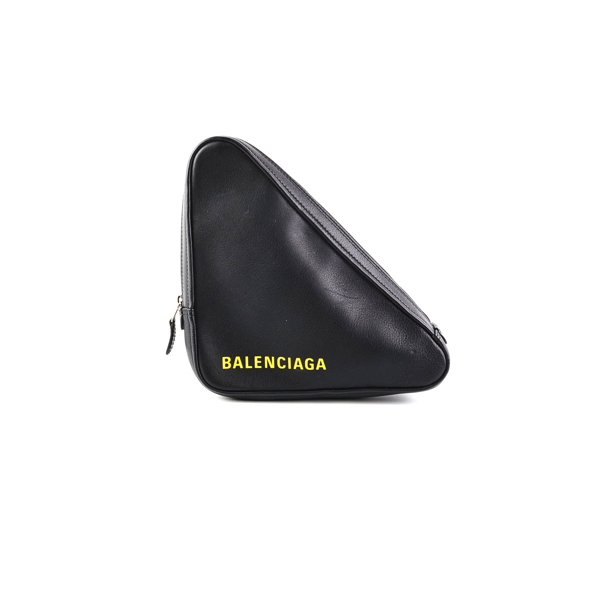 Balenciaga Triangle Zip Clutch Bag for Women - Genuine Leather Crossbody Purse with Gold-Tone Hardware, Perfect for Evening Parties, Date Nights & Travel Accessories