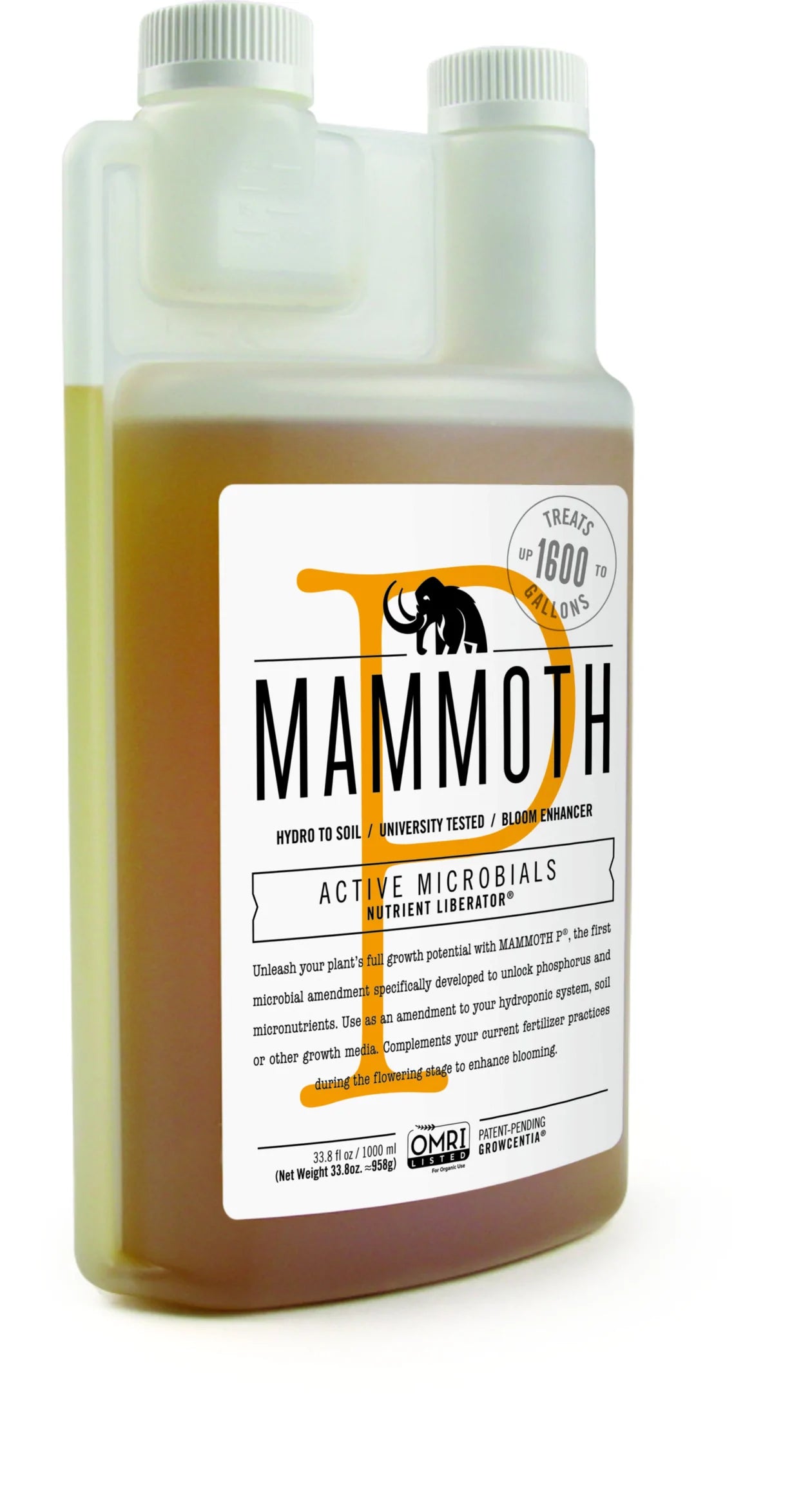 Mammoth P Microbe Phosphorus Booster for Plants - Organic Soil Enhancer & Nutrient Supplement for Hydroponics, Gardening, and Indoor Plant Growth