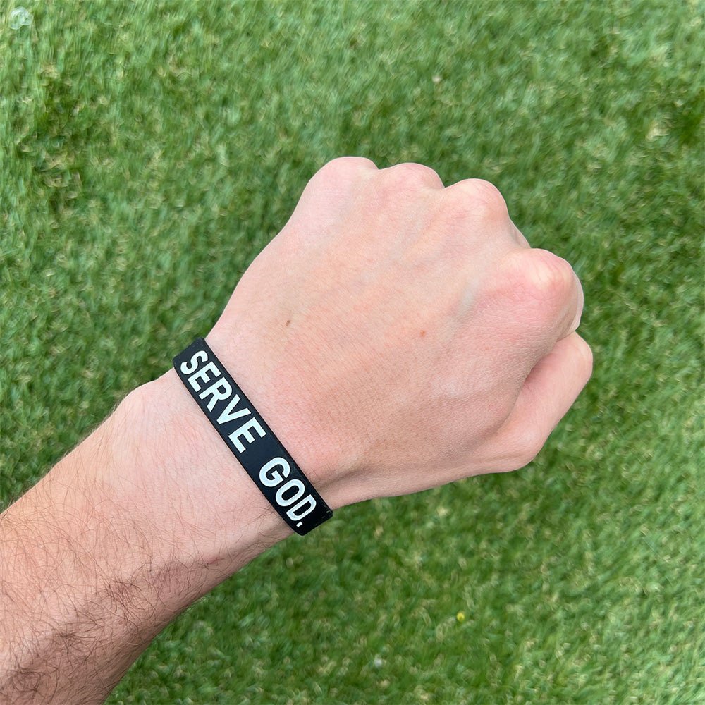 SERVE GOD Wristband - Inspirational Christian Silicone Bracelet for Men & Women - Perfect for Church, Bible Study & Daily Faith Reminder