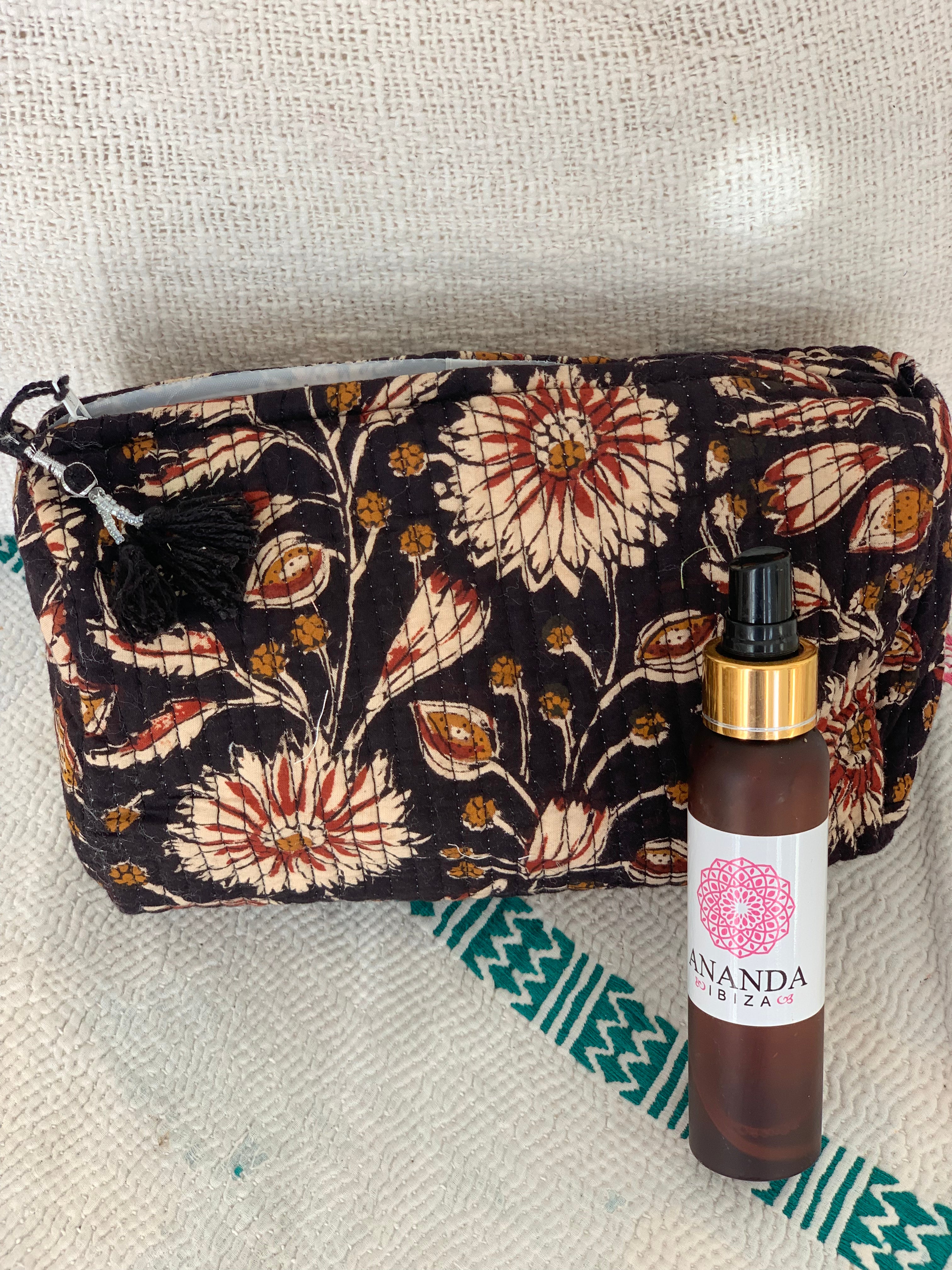 Handmade Block Print Cotton Cosmetic Bags - Eco-Friendly Makeup Pouch (3 Sizes) | Perfect for Travel, Gym & Daily Organizer