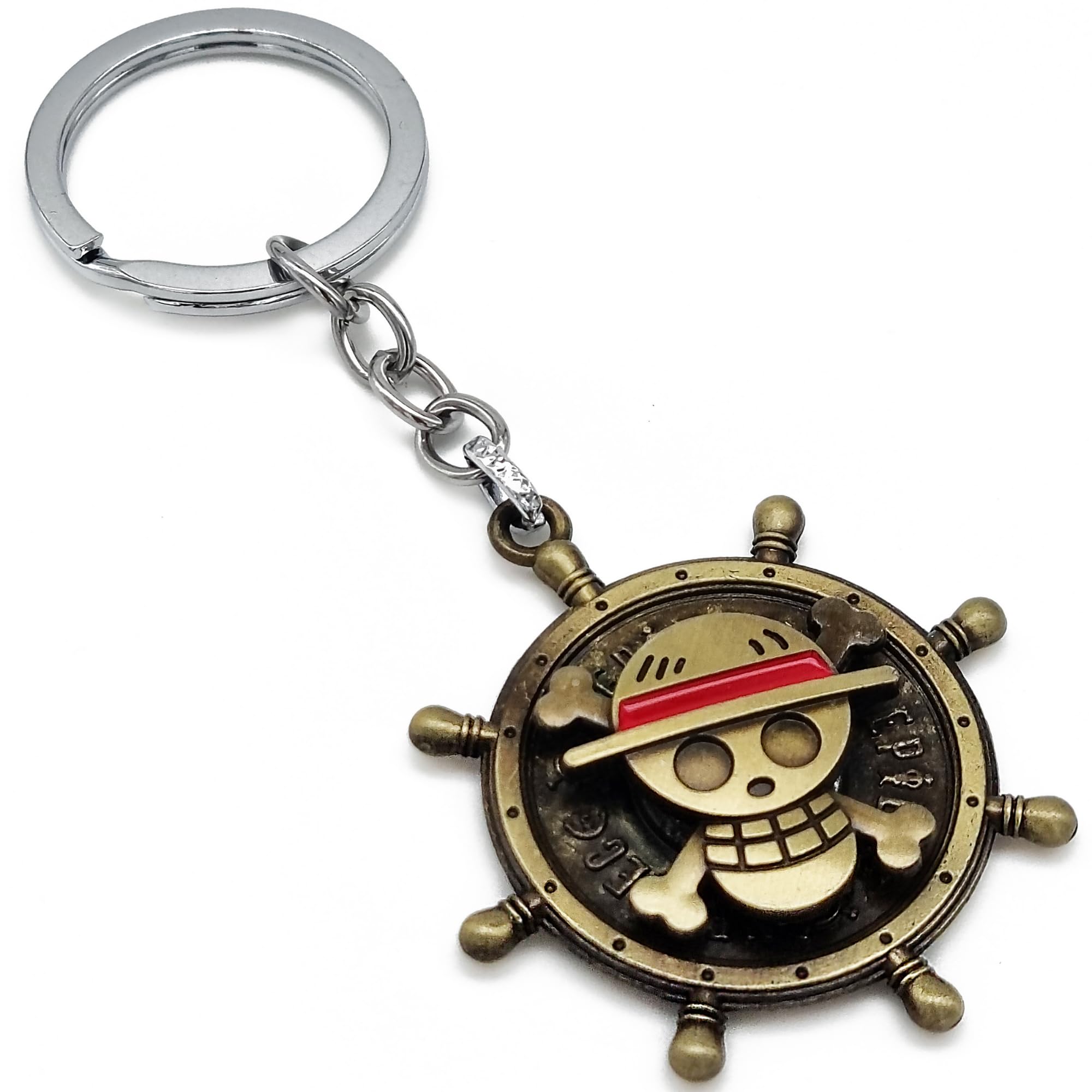 One Piece Luffy Keychain, Premium Gold Finish, Collectible with Straw Hat & Wanted Tag, Great for Cosplay and Gifts
