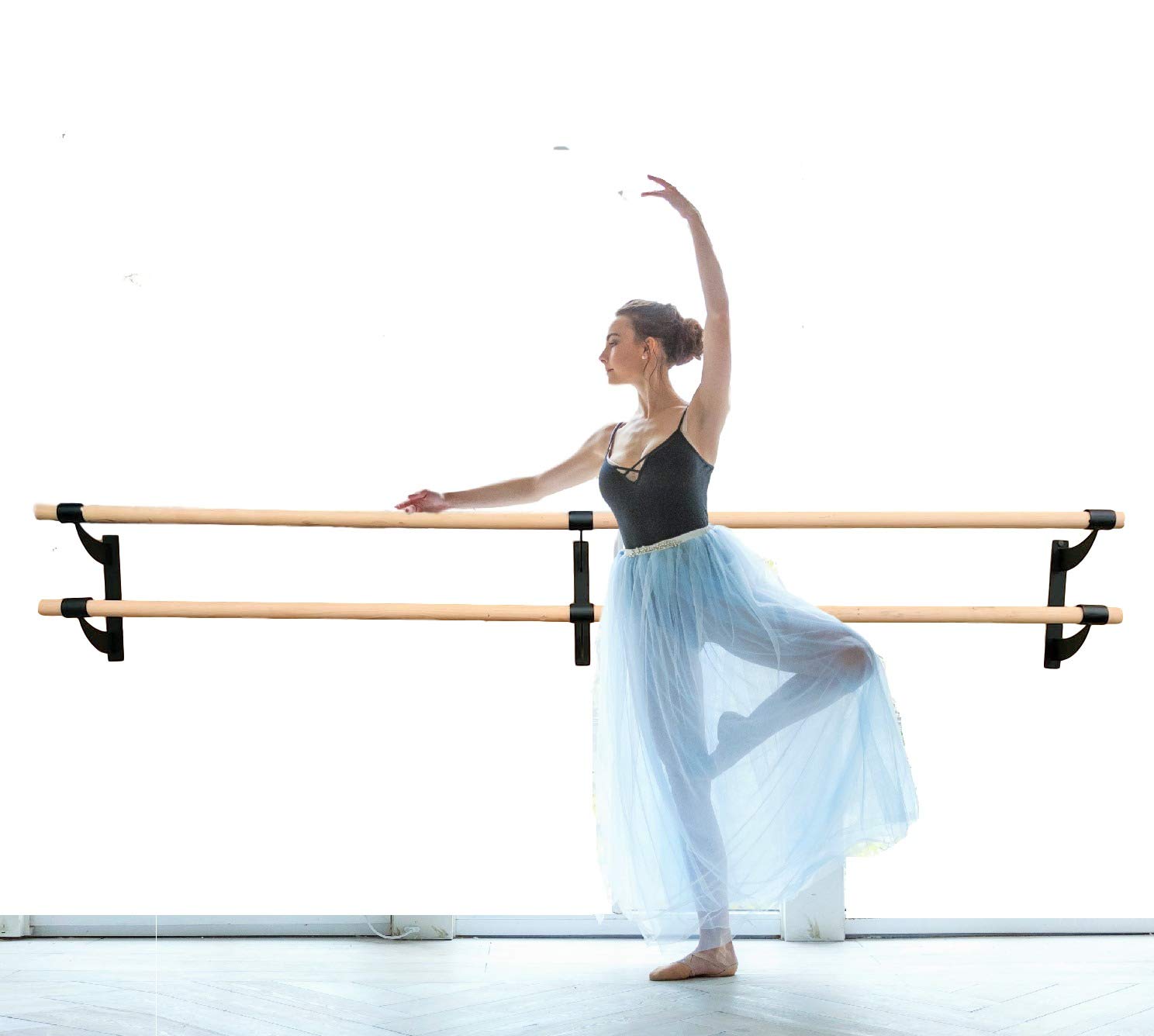 8 FT Ballet Barre Double Bar - 2.0