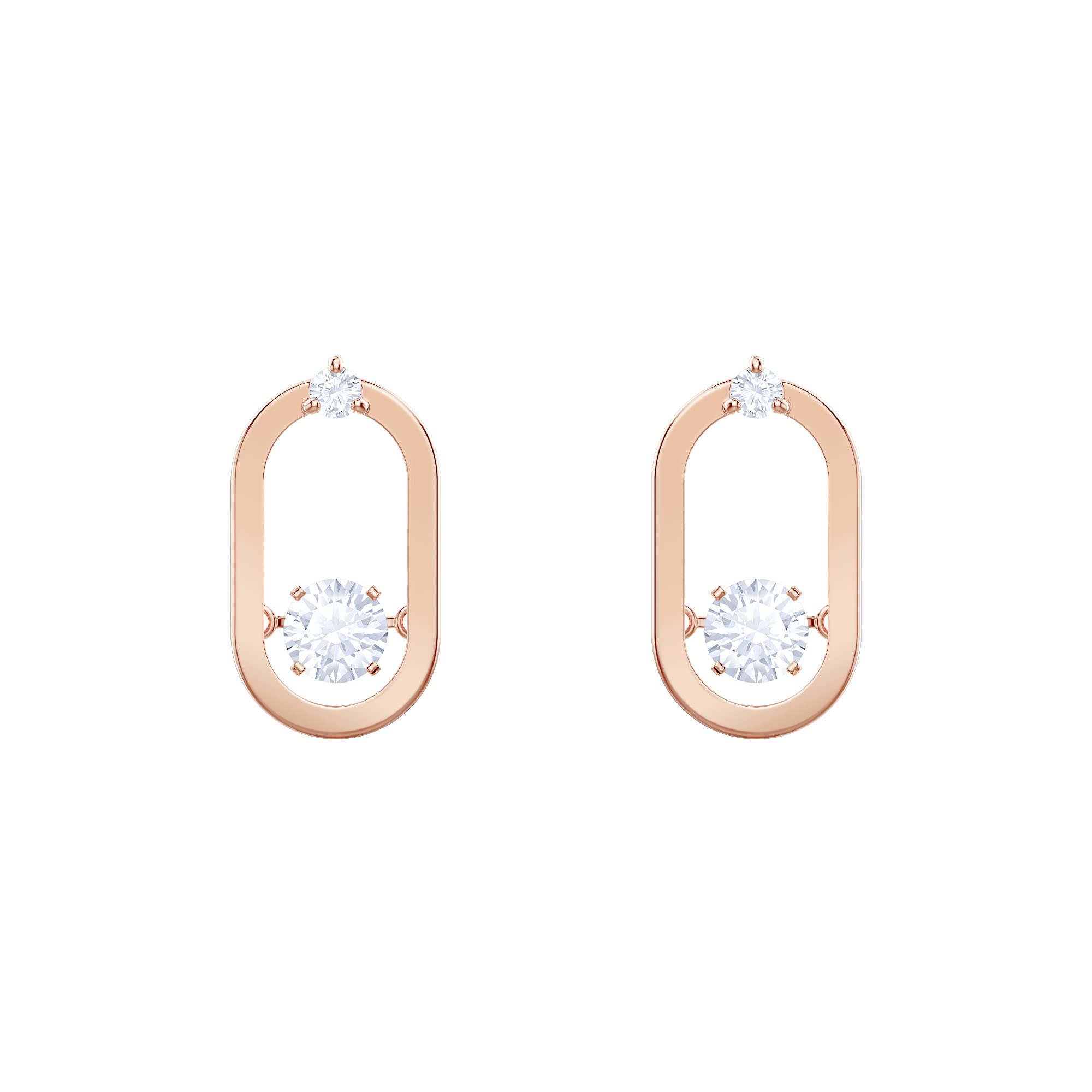 Swarovski Sparkling Dance Rose Gold Cage Earrings with Floating Round Crystals - Perfect for Weddings, Parties & Evening Events