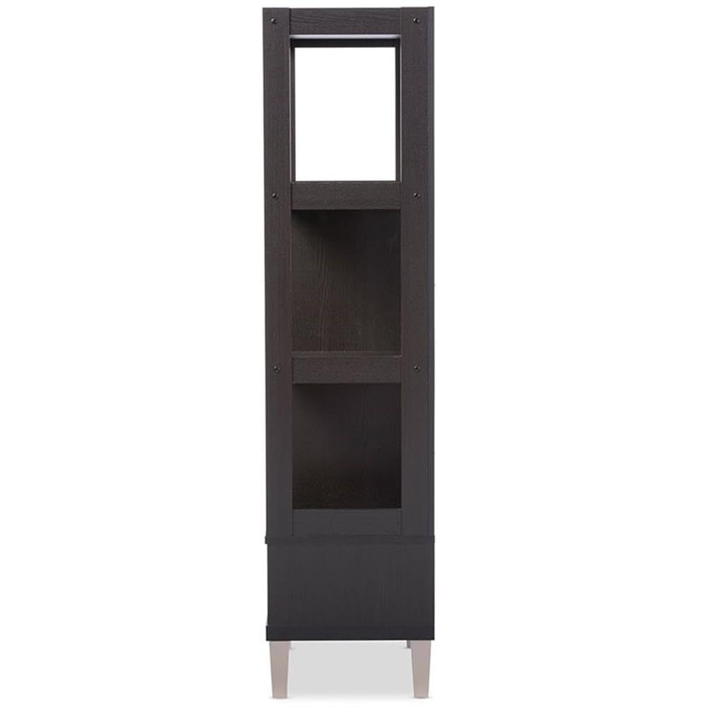 Allora Modern Espresso Bookcase - Stylish Wooden Bookshelf for Living Room, Office & Home Decor - Perfect for Organizing Books, Displaying Decor & Enhancing Your Space