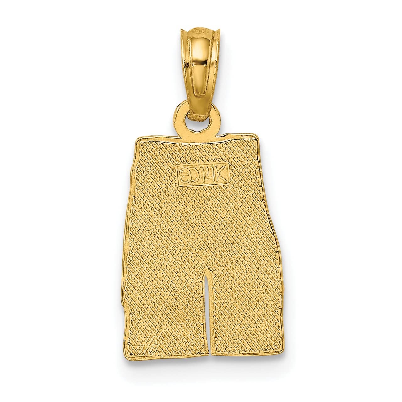 Lex & Lu 14k Yellow Gold Engraved Board Shorts with Palm Tree Charm - Stylish Swimwear for Beach Vacation & Summer Pool Parties
