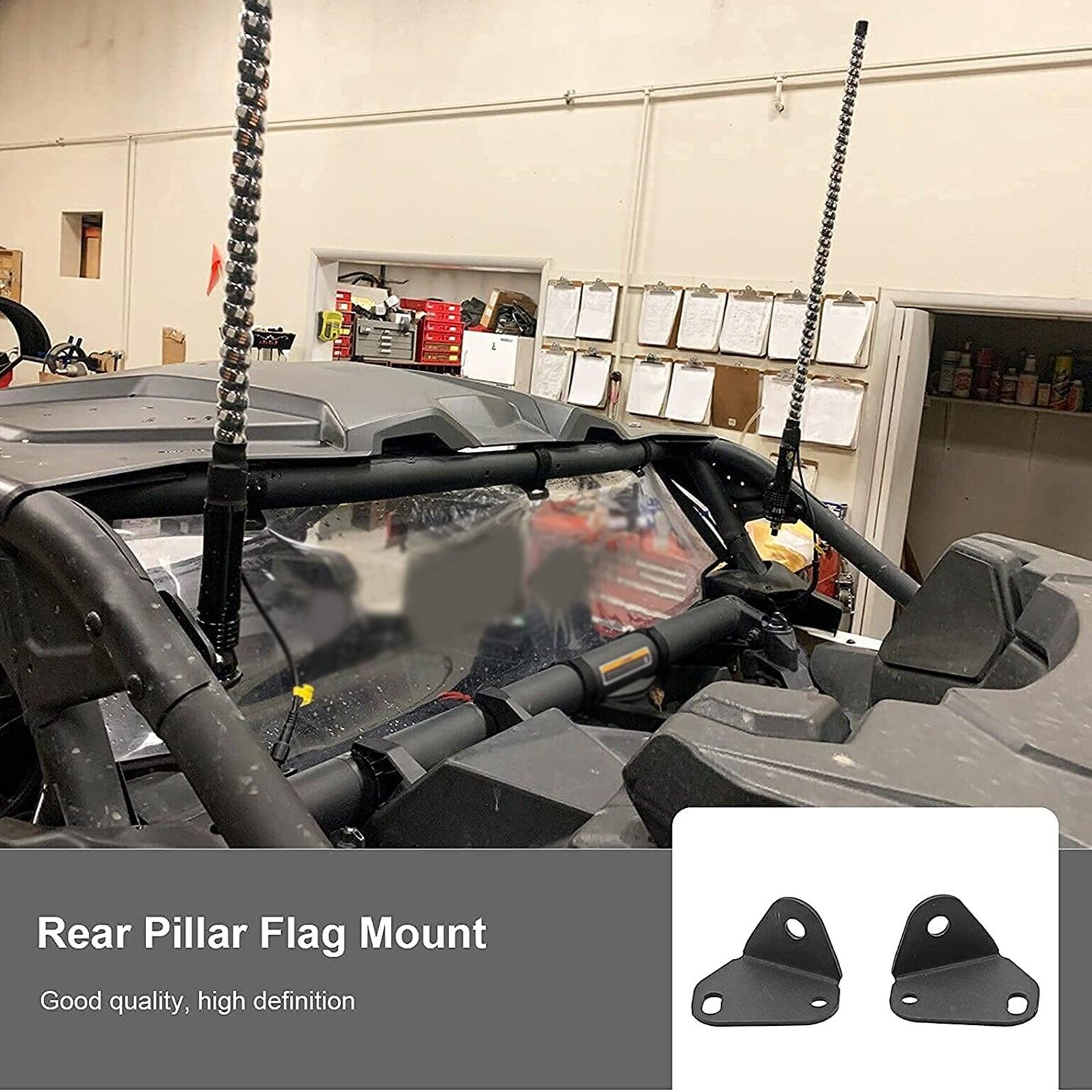 Best RGB LED Whip Lights & Flagpole Light Brackets Combo for Can Am Maverick X3 (2017-2021) - 3FT/4FT Off-Road Lighting Kit for Night Rides & Trail Adventures