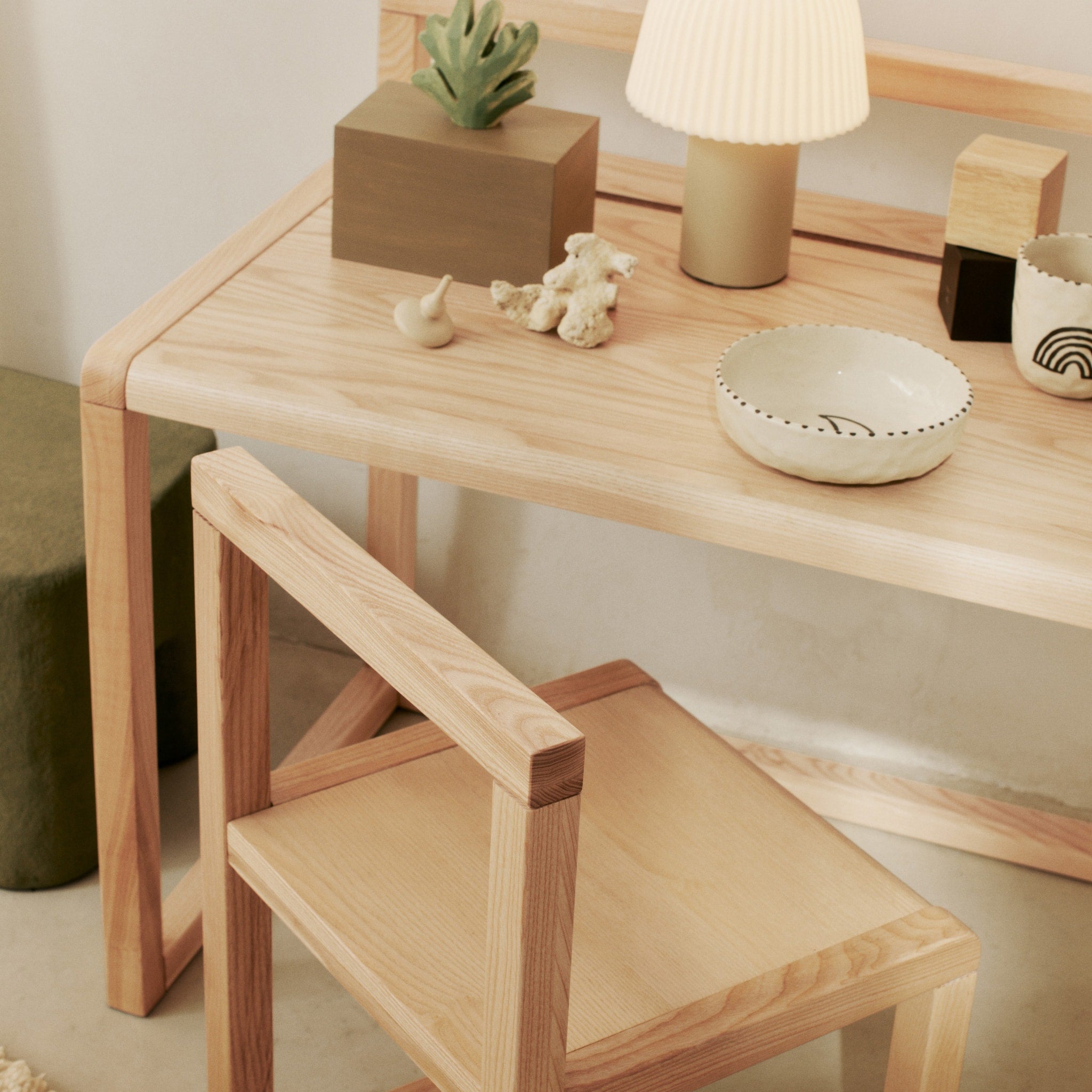 FERM LIVING Little Architect Desk - Solid Ash Wood Kids Study Table for Home & Office | Perfect for Children's Room, Homeschooling & Creative Workspaces