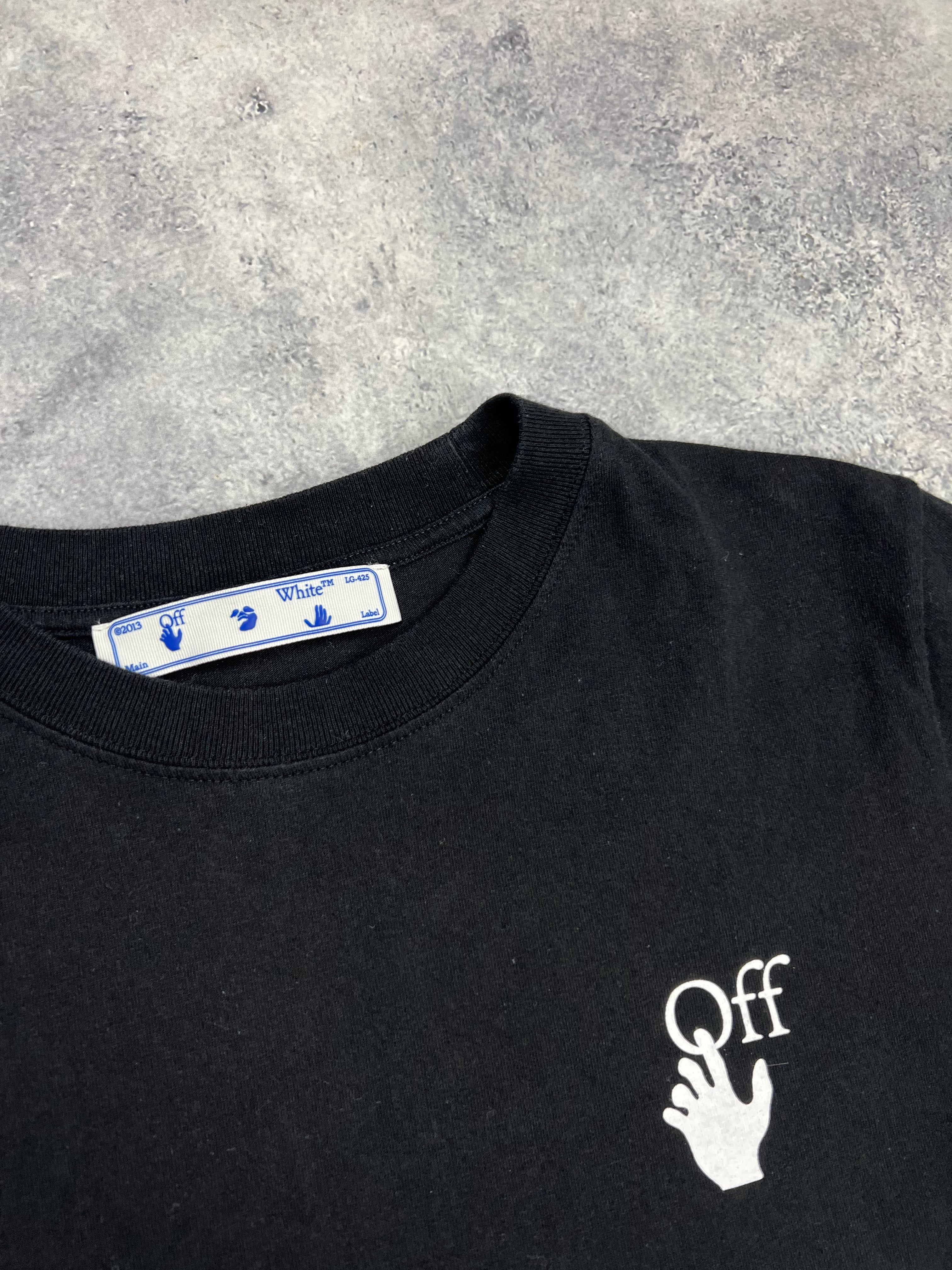 Off-White Spray Marker Black & White Graphic Tee - Trendy Streetwear for Men & Women | Perfect for Casual Outfits, Concerts & Urban Fashion