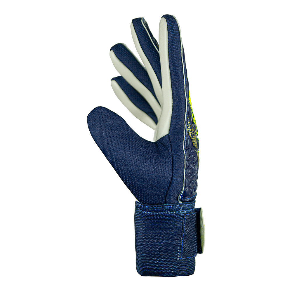 Reusch Starter Solid Junior Goalkeeper Gloves - Blue & Yellow - Youth Soccer Goalie Gloves for Training & Matches