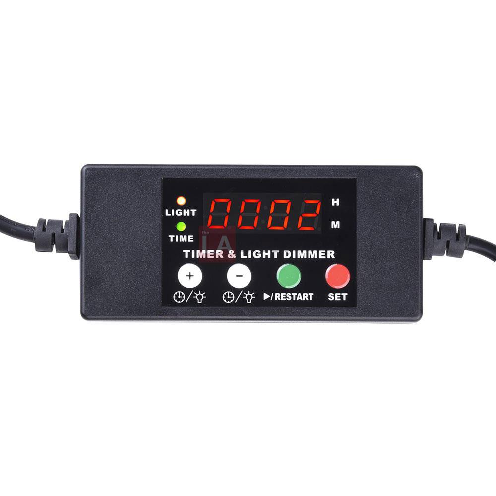 AquaBasik DC 12V 24V Aquarium LED Light Controller with Dimmer & Timer - Adjustable Brightness for Fish Tank, Coral Reef, and Planted Aquariums - Includes 2 Suction Cups for Easy Installation