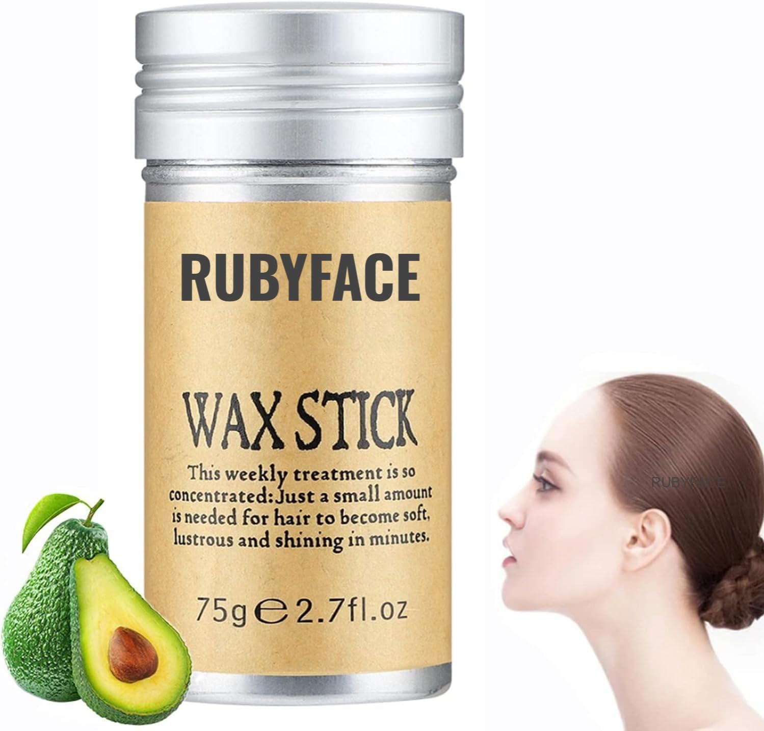 RUBYFACE Hair Wax Stick - 75g Styling Pomade for Flyaways, Frizz & Broken Hair | Perfect for Smoothing, Taming & Finishing - Great for Daily Styling & Salon Looks