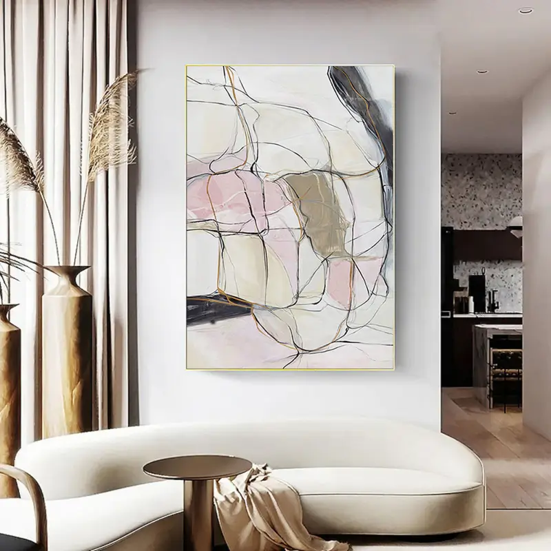Abstract Painting #AB 006 - Modern Wall Art for Living Room, Bedroom & Office Decor | Handmade Canvas Artwork