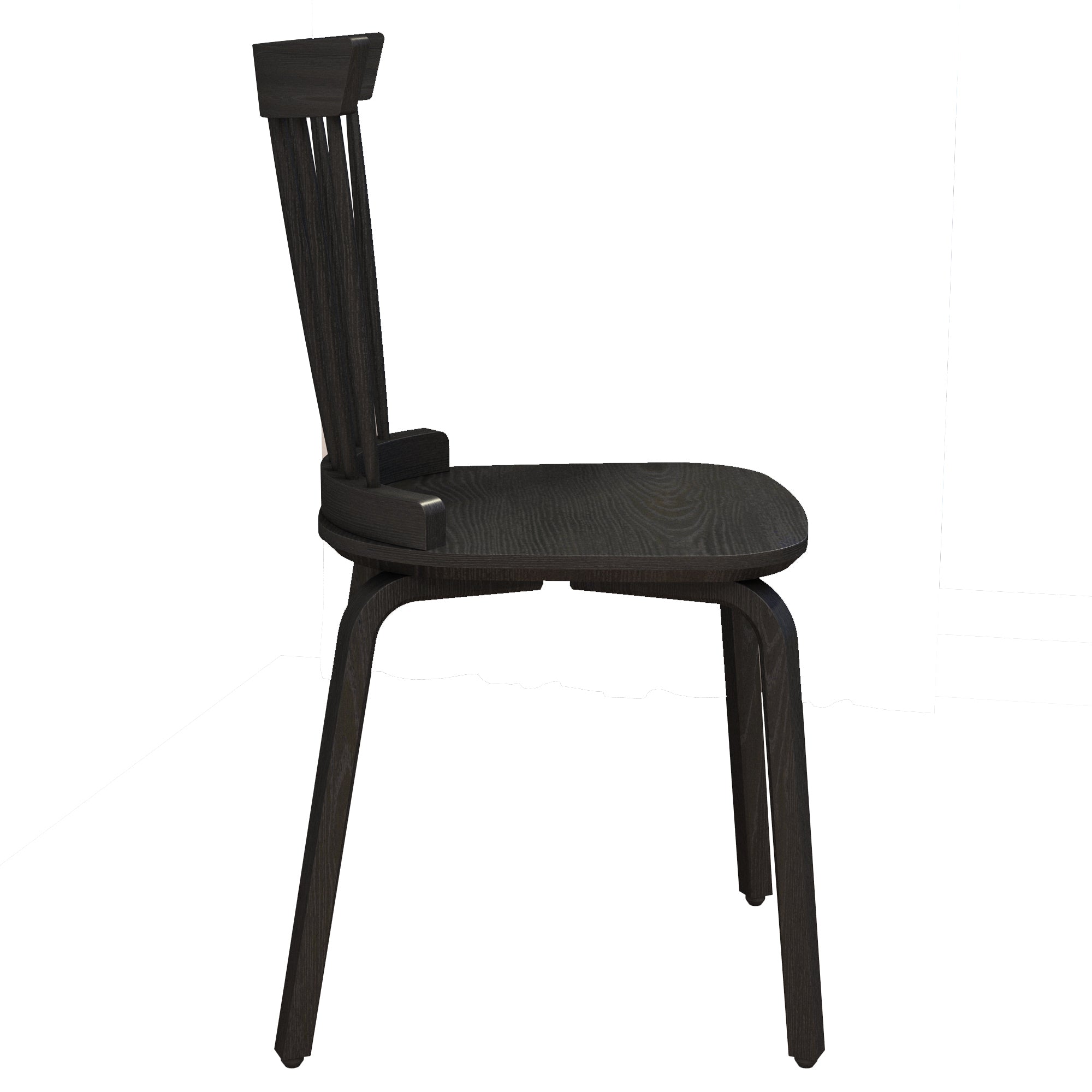 Farmhouse Wooden Spindle Back Dining Chairs Set of 2 - Solid Black Windsor Kitchen Chairs for Dining Room & Breakfast Nook | Rustic Home Decor & Comfortable Seating