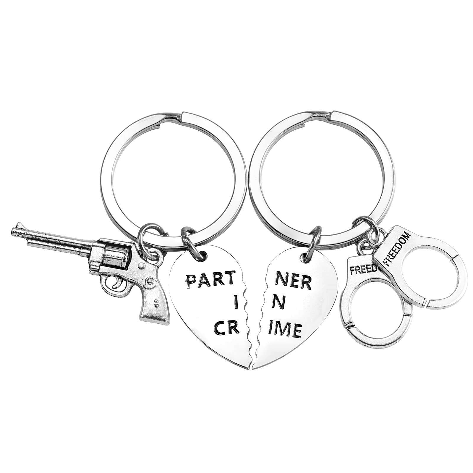 Best Friend Gift Set - 2PCS Matching Keychains for Women, Friendship Jewelry, Partner in Crime Gift Idea - Perfect for Birthdays, Anniversaries & BFF Gifts