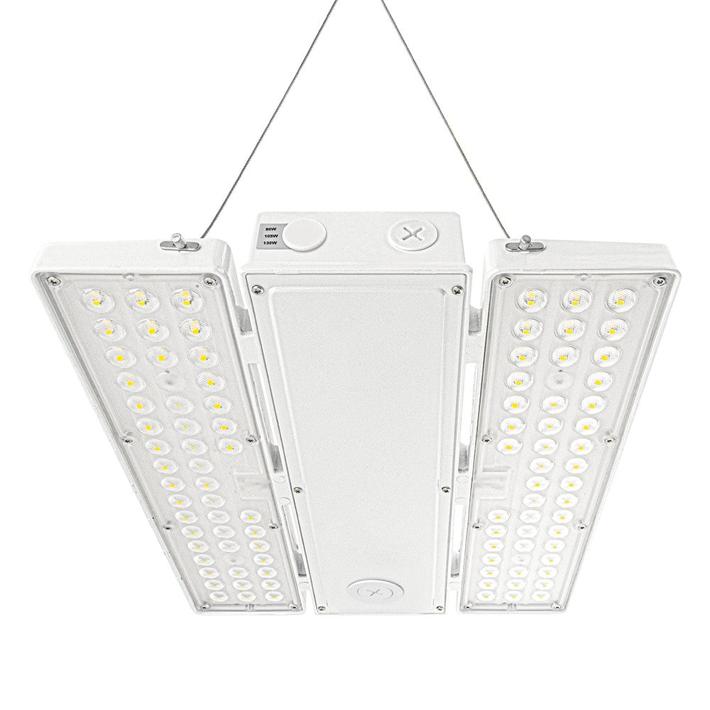 PAVO I LED Bay Light 130W/105W/90W - 20,020 Lumens High Bay Lighting Fixture - 120-277V Wide Voltage - 5000K Daylight White - Replaces 320W Metal Halide - Perfect for Warehouses, Garages & Industrial Spaces