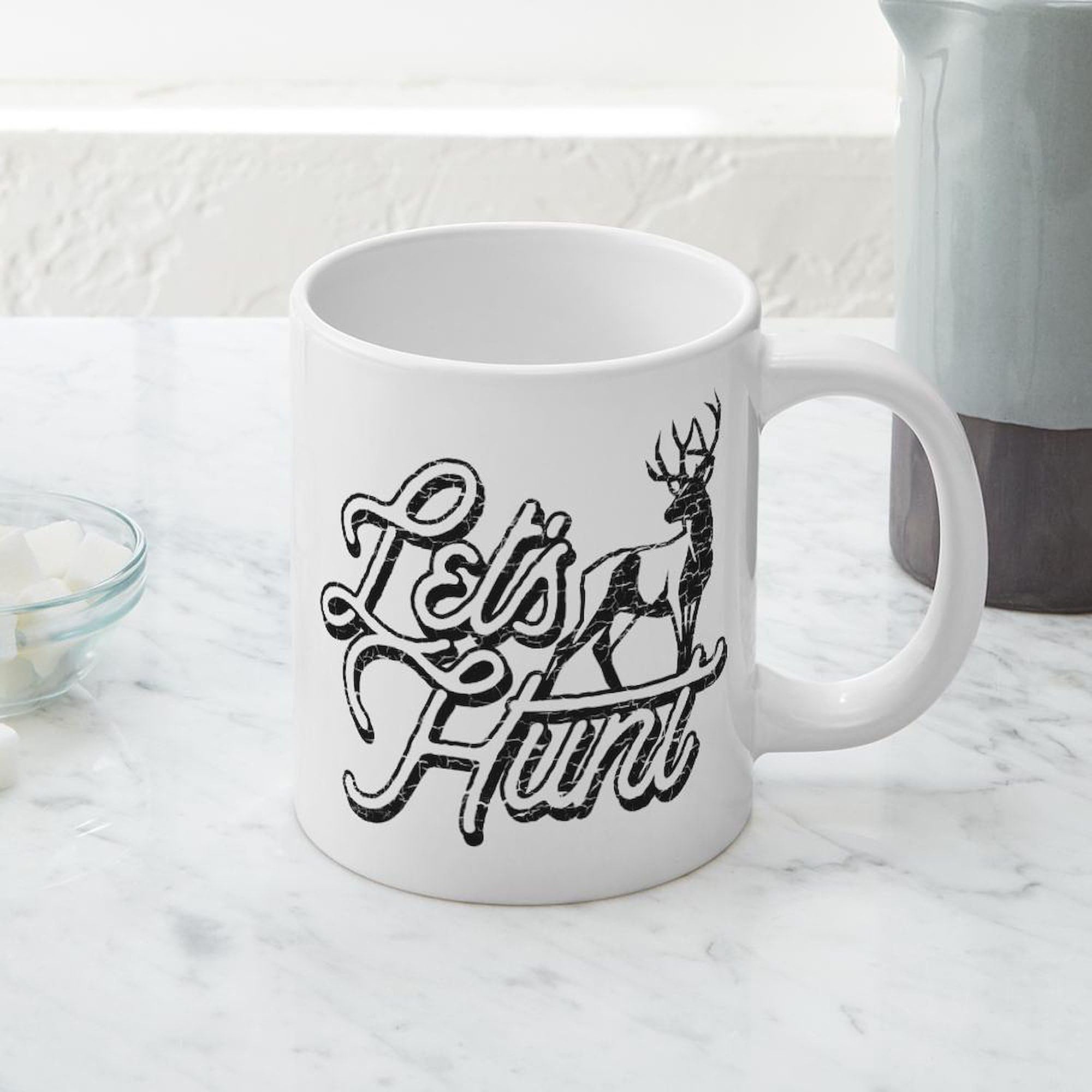 Let's Hunt 20oz Ceramic Coffee Mug - Large Insulated Tea Cup for Office, Camping & Outdoor Adventures - Funny Hunting Gift for Men & Women