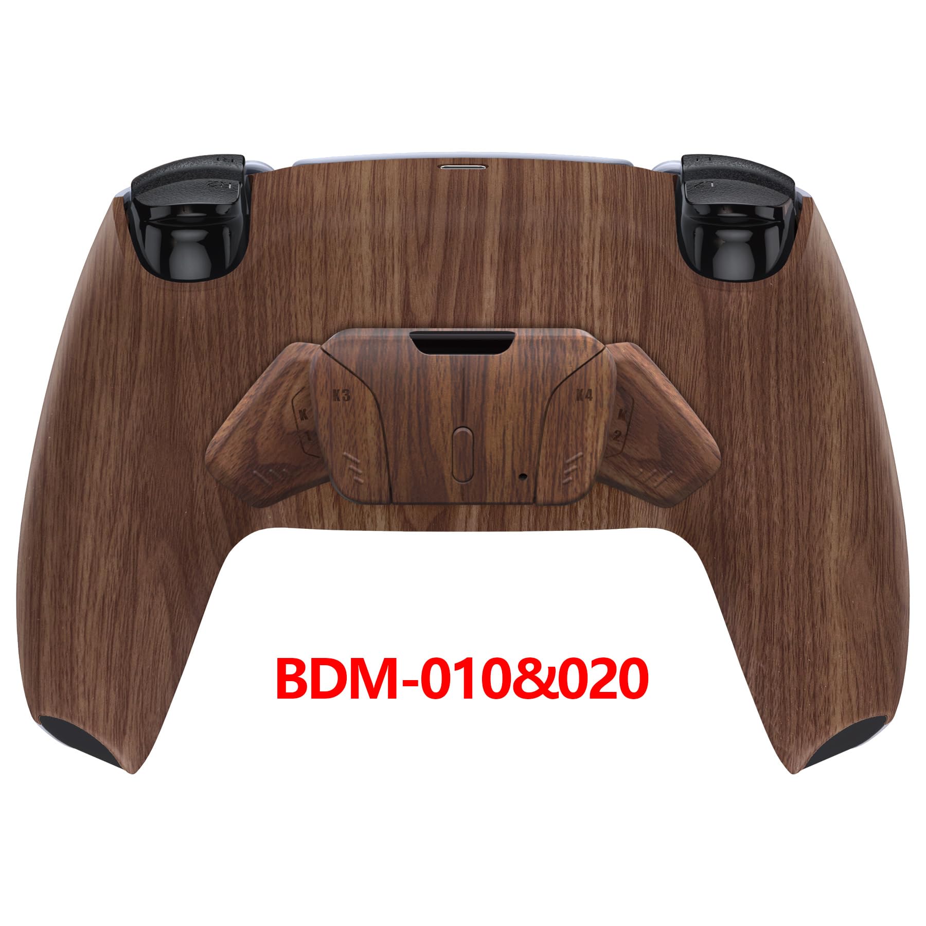 eXtremeRate Wood Grain Programmable RISE4 Remap Kit for PS5 Controller (BDM-010 & BDM-020) - Back Buttons, Upgrade Board & Redesigned Shell - Perfect for Competitive Gaming & Custom Controller Mods