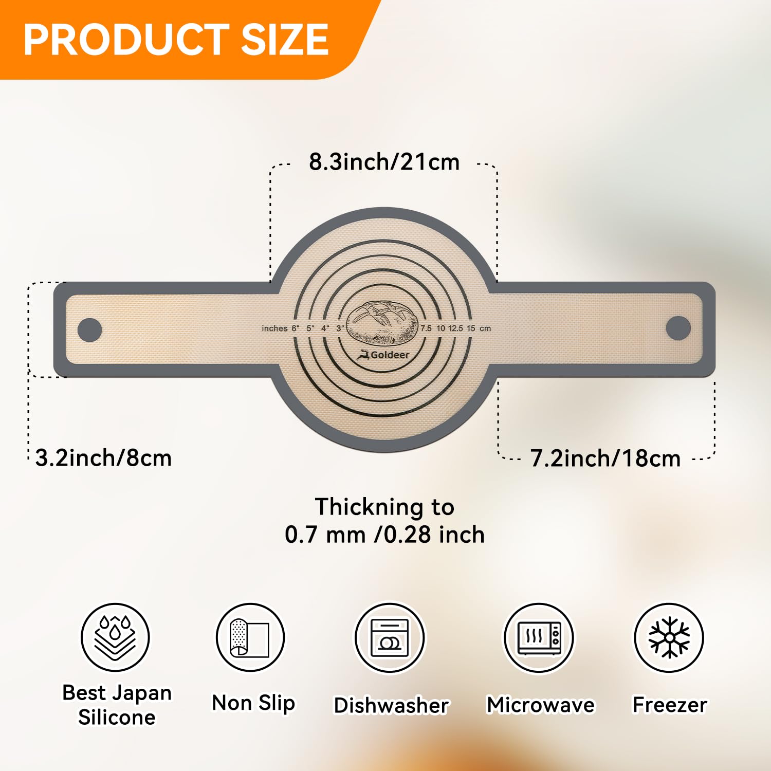 Platinum Silicone Bread Sling for Dutch Oven - Extra Thick Reusable Non-Stick Baking Mat with Long Handles for Easy Sourdough Bread Transfer | Perfect for Artisan Bread Baking, Home Kitchen & Professional Bakers