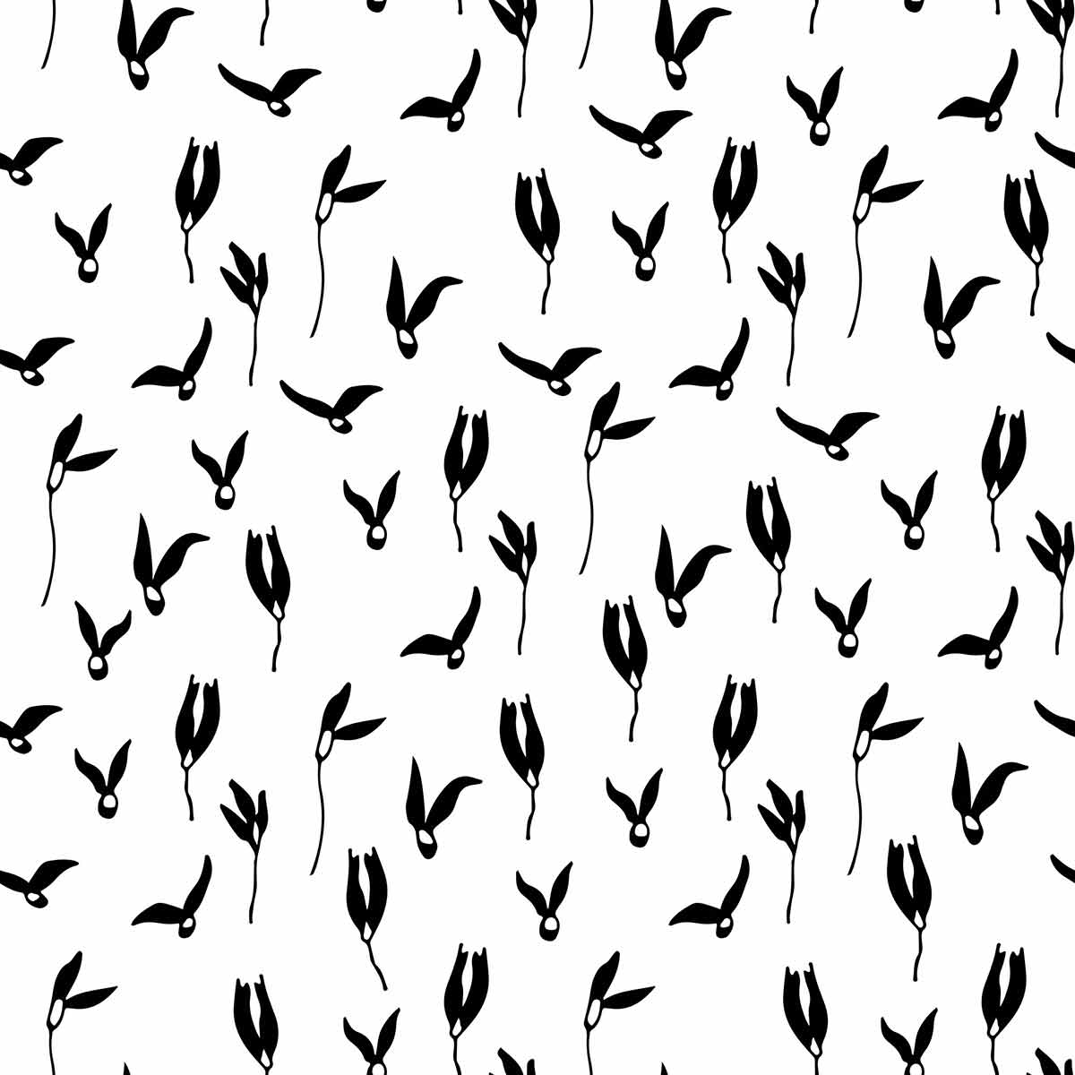 Black and White Floral Peel and Stick Removable Wallpaper - Self-Adhesive Decorative Wall Covering for Bedroom, Living Room, Office (1648) - Easy DIY Home Decor Upgrade