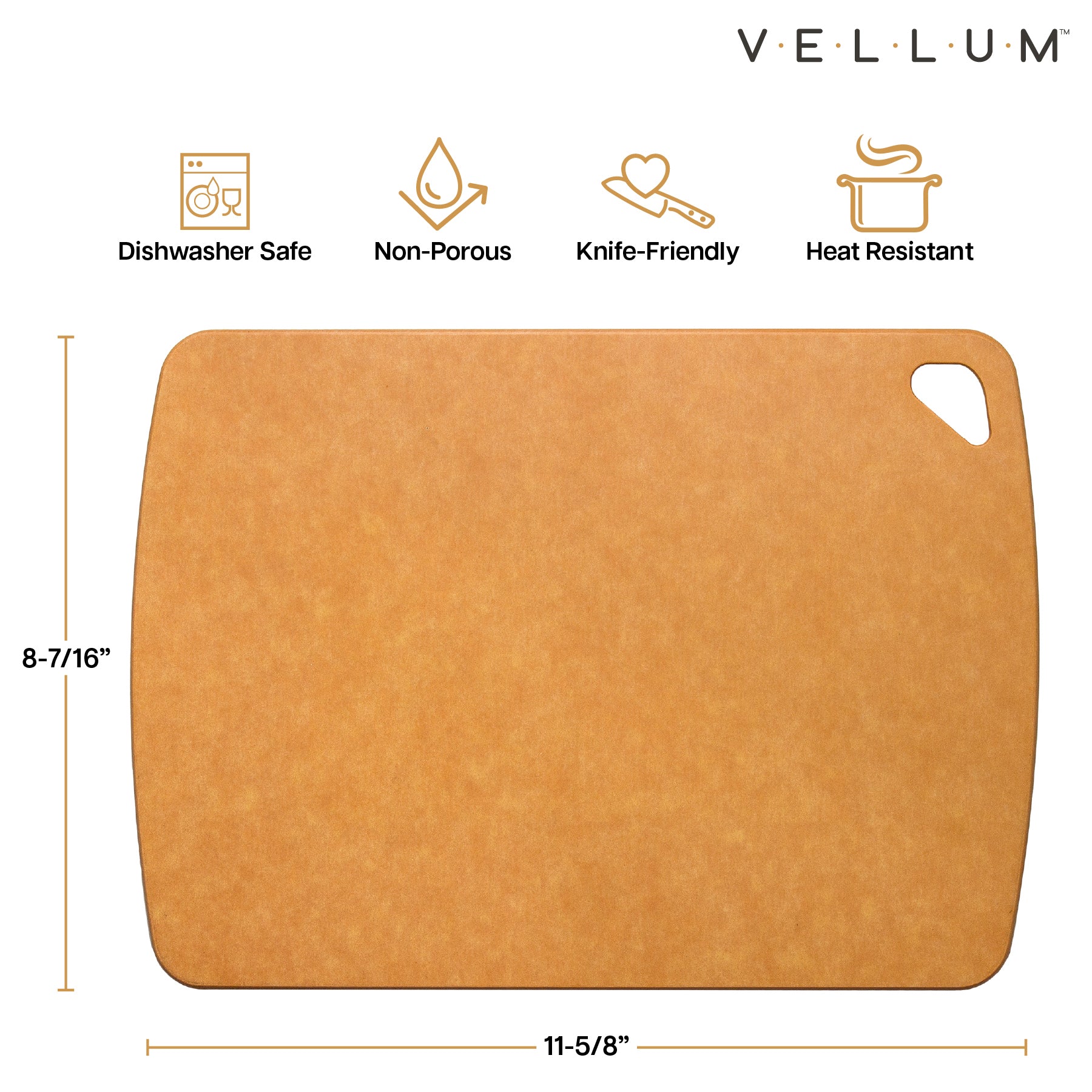 Premium Vellum® Wood Fiber Cutting Board - Eco-Friendly, Durable & Knife-Friendly for Kitchen, Charcuterie & Serving - Perfect for Home Chefs & Entertaining