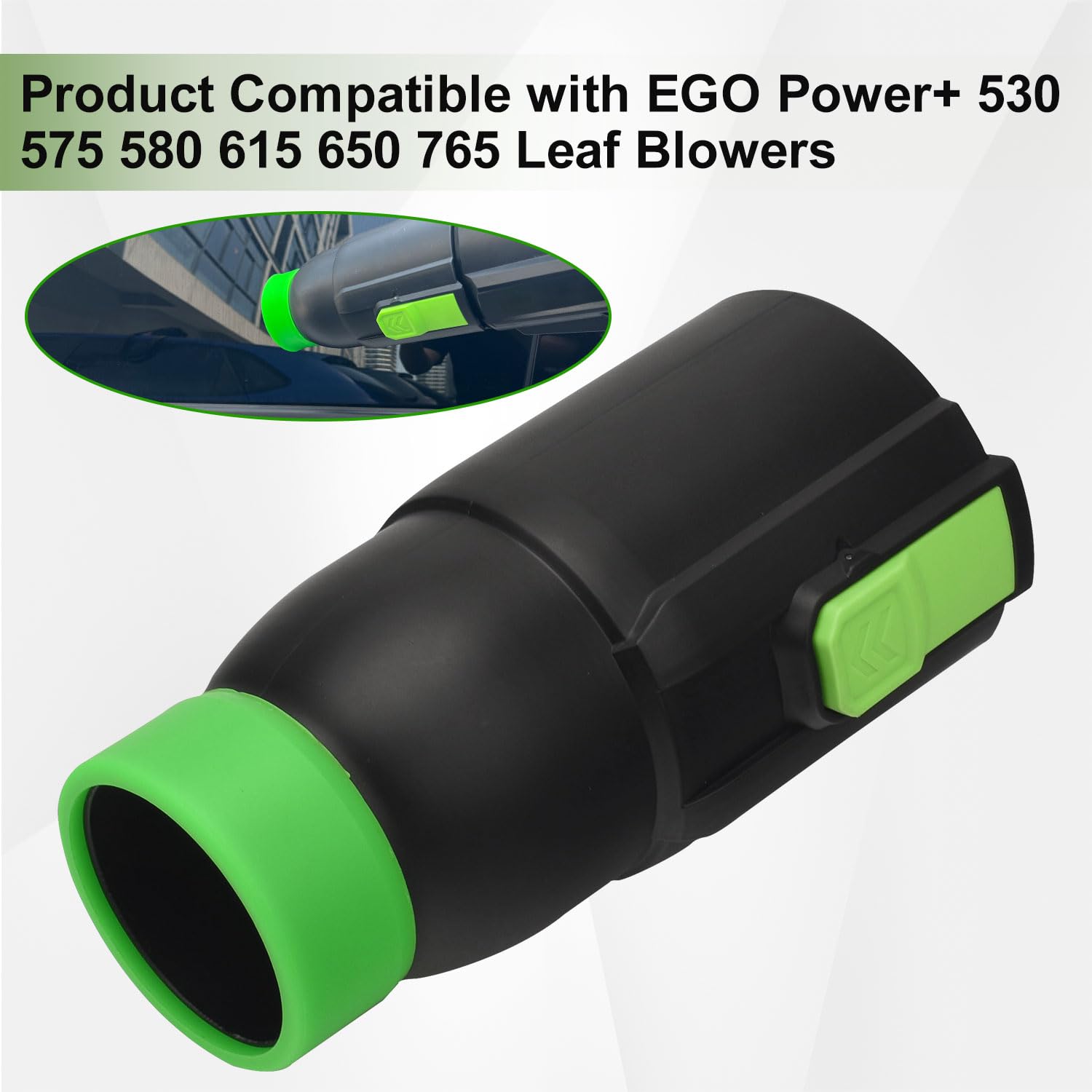 EGO Power+ Leaf Blower Car Drying Nozzle Attachment - Compatible with 530 575 580 615 650 765 Models - Includes Wall Mount, 2 Battery Holders, Screws & Soft Silicone Band (8 Inch) - Perfect for Quick Car Washing, RV Cleaning & Outdoor Surface Drying