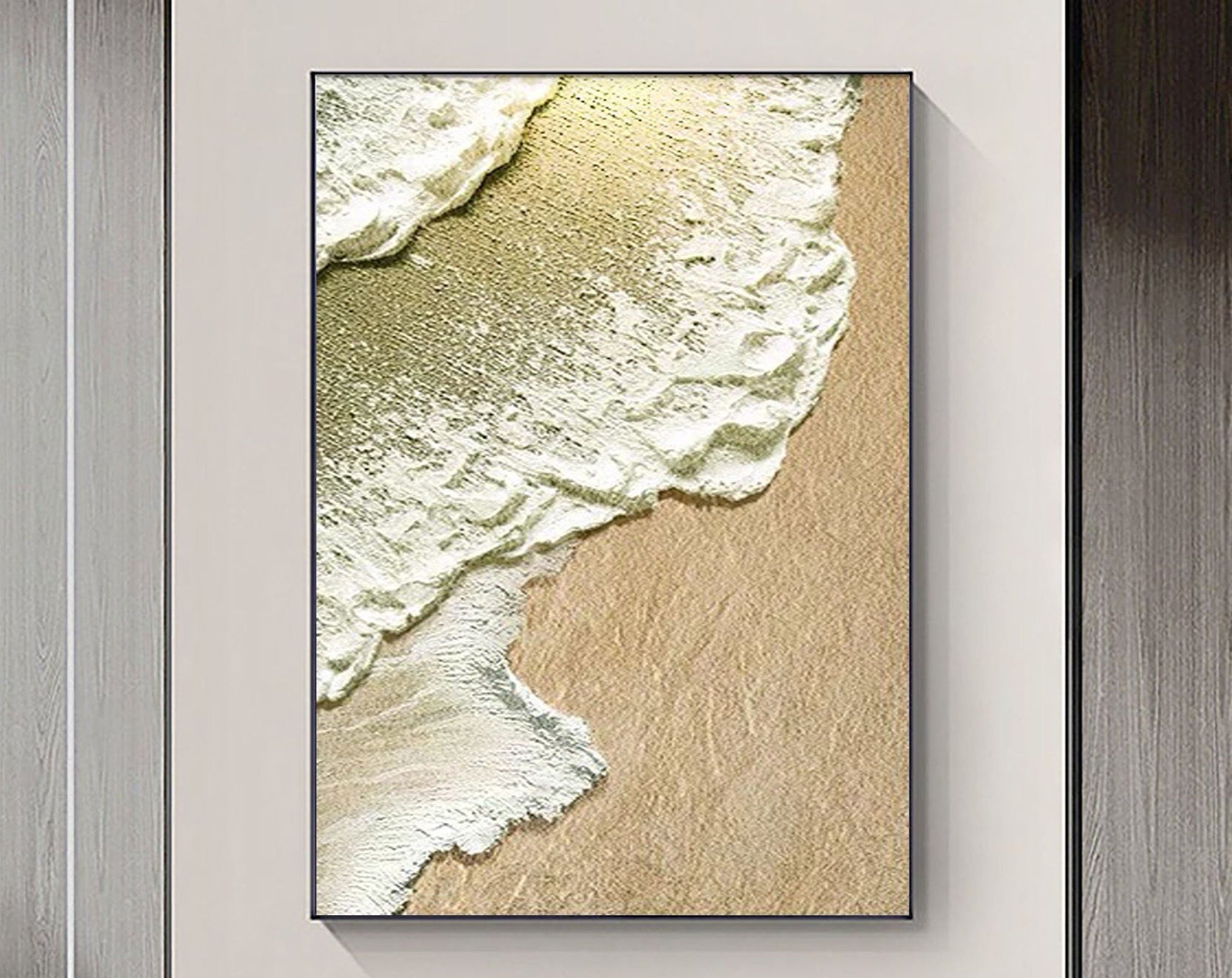 Ocean and Sky Painting #OS 039 - Handmade Wall Art for Home Decor, Office & Living Room - Beautiful Seascape Canvas Artwork