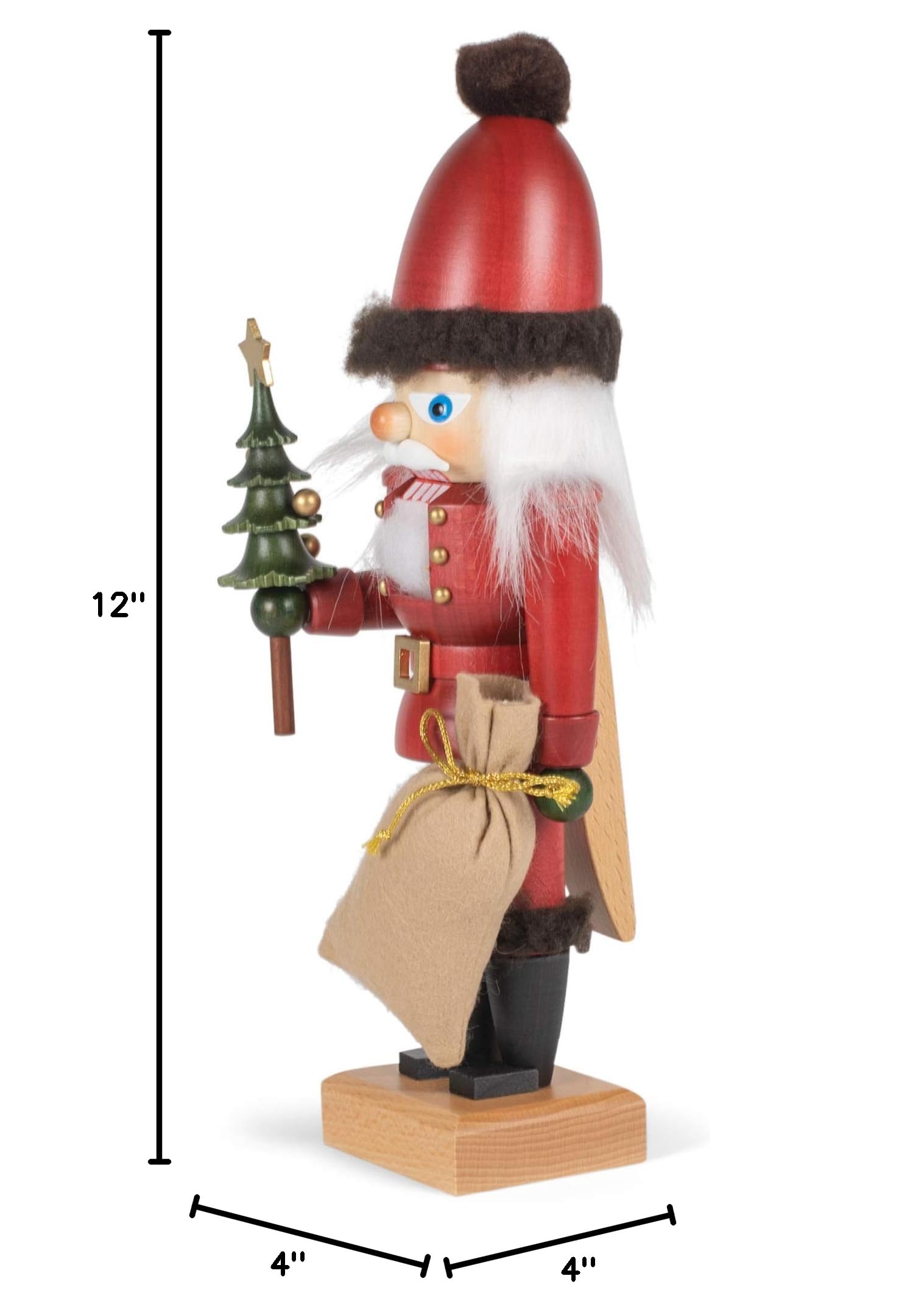 Christian Ulbricht Red Santa Nutcracker - Handcrafted German Christmas Decoration for Holiday Tree & Festive Home Decor