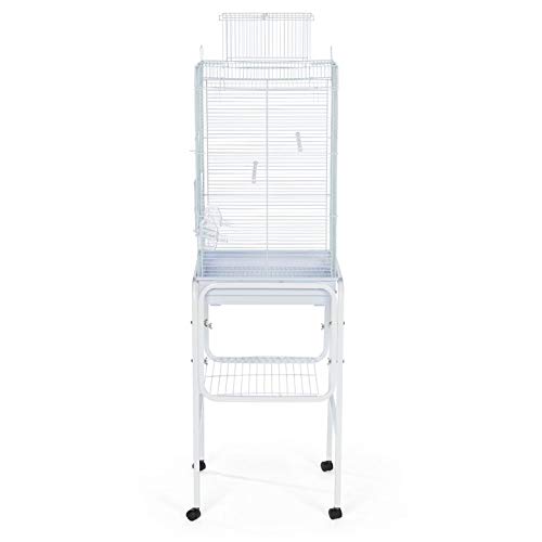 Prevue SP445W White Bird Cage Stand with Shelf - Durable & Stylish for Parrots, Cockatiels, Canaries | Perfect for Home, Office, or Aviary Use