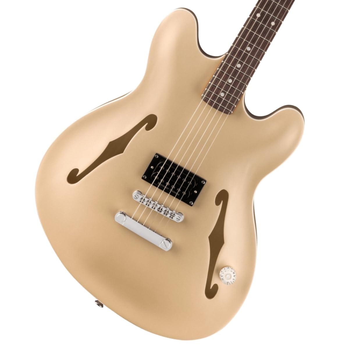 Fender Tom DeLonge Starcaster Semi-Hollow Body Electric Guitar - Satin Shoreline Gold Finish | Signature Model for Punk Rock & Alternative Music Performances