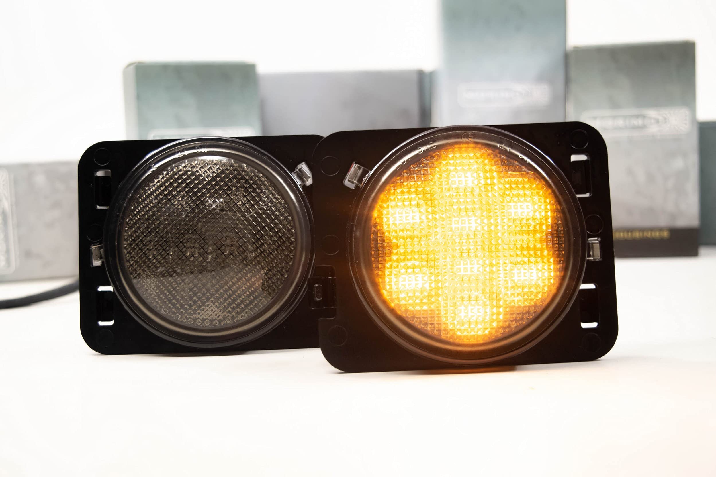 Morimoto XB LED Parking Lights for Jeep Wrangler JK 2007-2018 - Plug and Play OEM Replacement with Smoked Lens (Pair) | Performance Upgrade for Off-Road & Night Driving | PN: LF0473