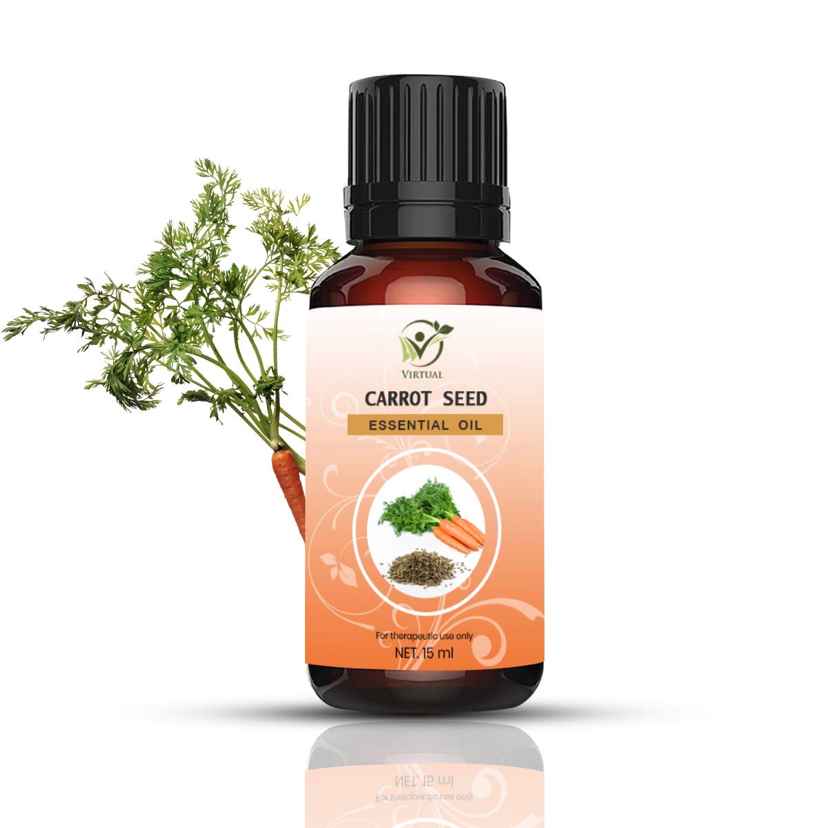 100% Pure & Natural VIRTUAL Carrot Seed Essential Oil - 100ml for Face, Skin & Hair Care | Hydrating, Anti-Aging & Scalp Treatment | Perfect for Aromatherapy, Massage & DIY Beauty Products