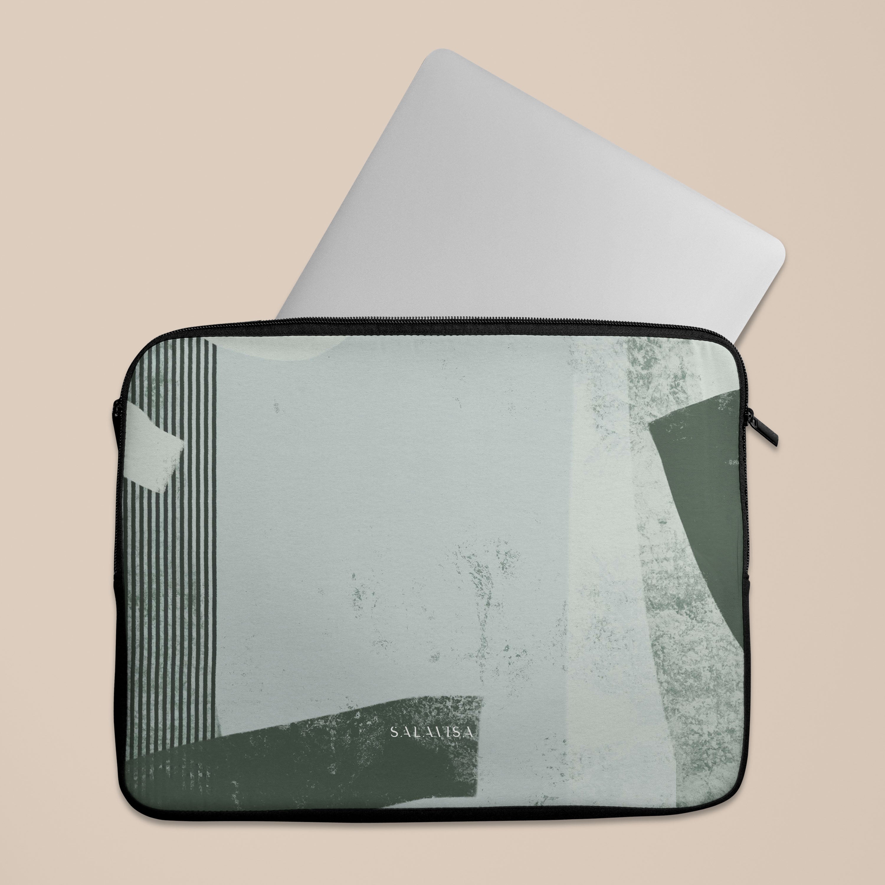Eco-Friendly Marine Green Organic Cotton Laptop Sleeve Case - Perfect for MacBook, Windows Laptops & Office/College Use