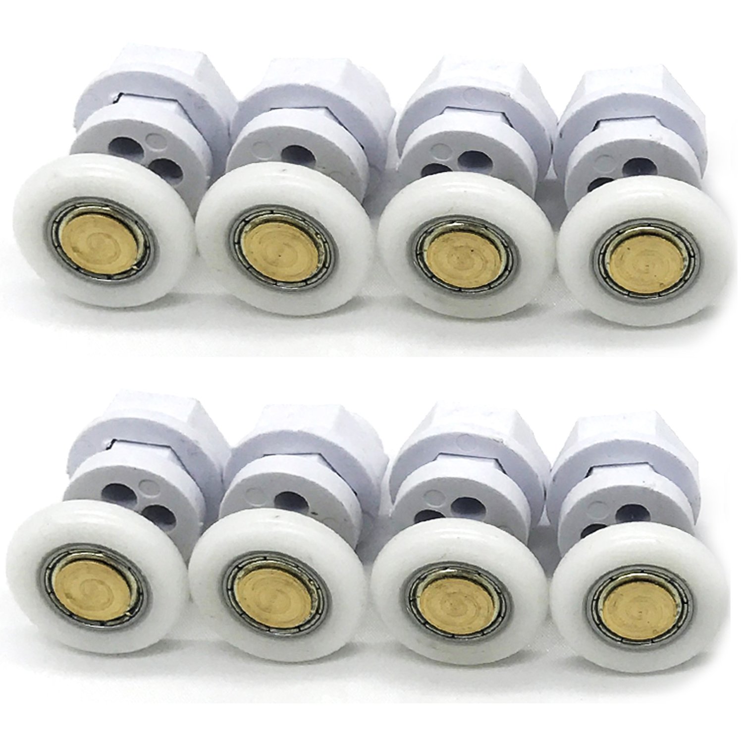 8 Pack 27mm Swivel Shower Door Rollers - Premium Replacement Wheels for Smooth Sliding Glass Shower Doors - Perfect for Bathroom Renovation & Home Maintenance