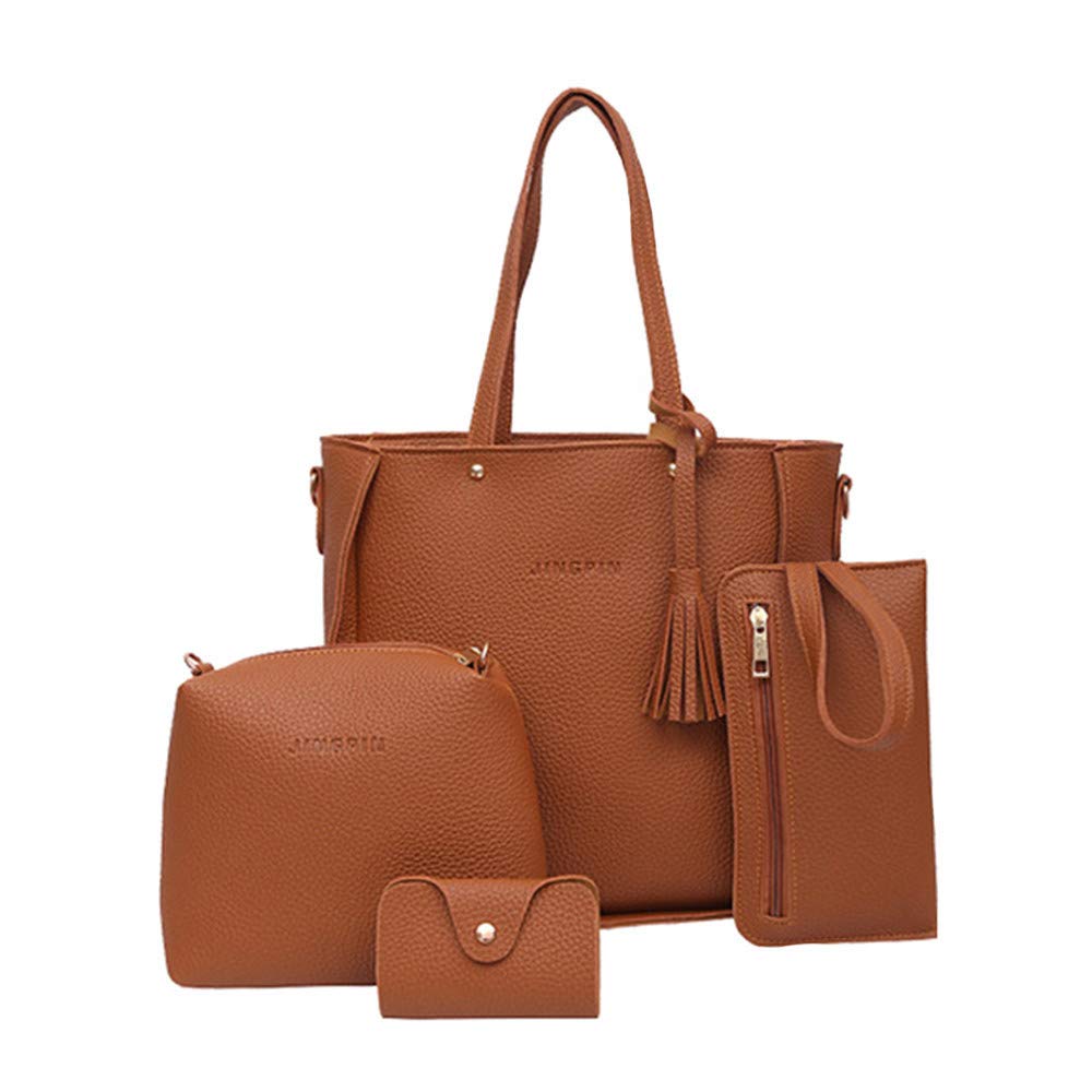 Stylish Women's 4-Piece Handbag Set - Tote, Shoulder Bag, Crossbody & Wallet Purse Combo for Work, Travel & Everyday Use